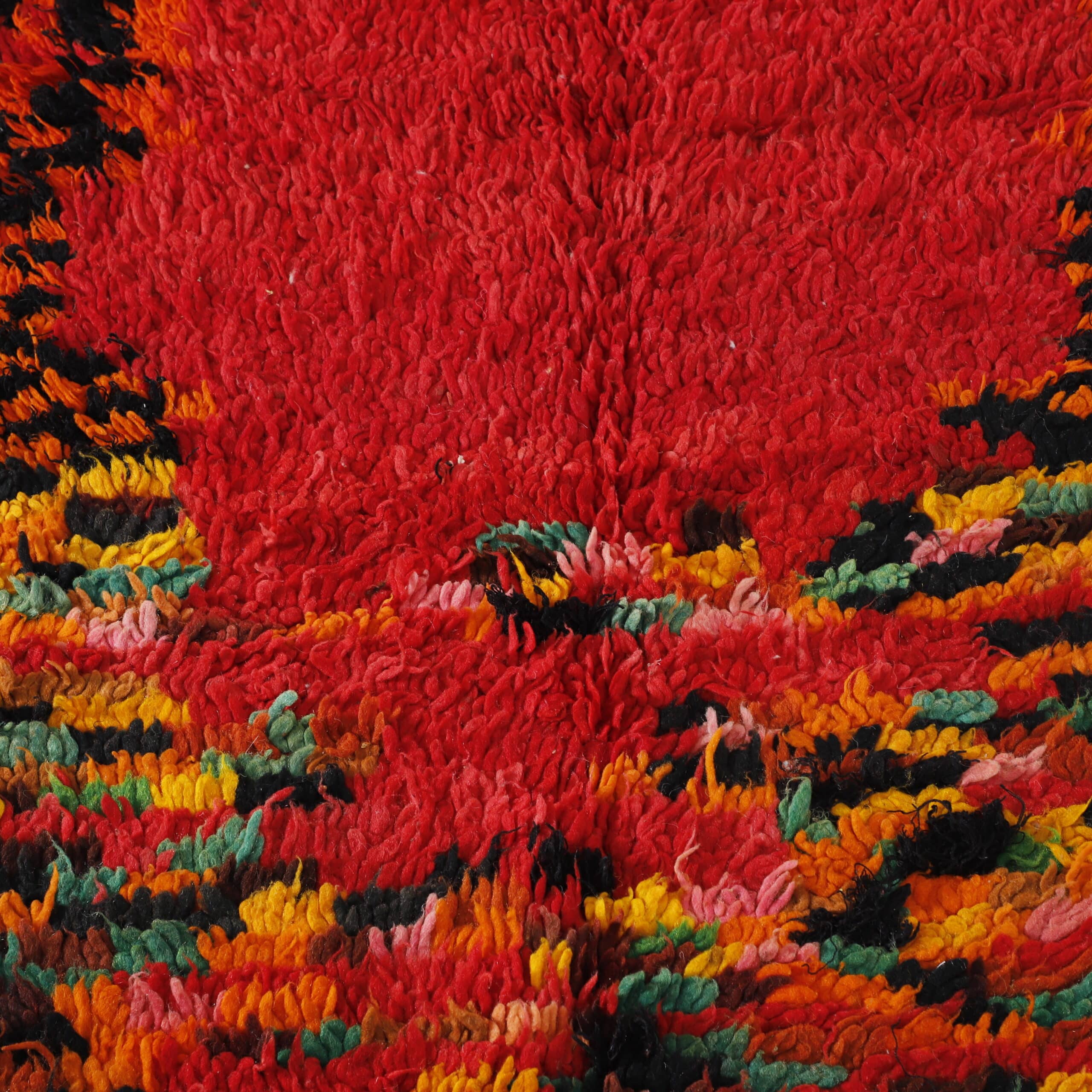 Colorful Moroccan Berber Rug with Abstract Field