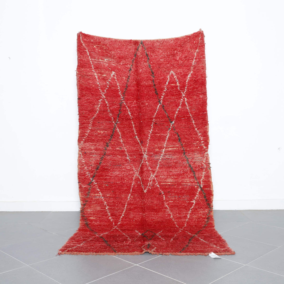 Colorful Moroccan Beni Ourain Rug with Diamond Lattice