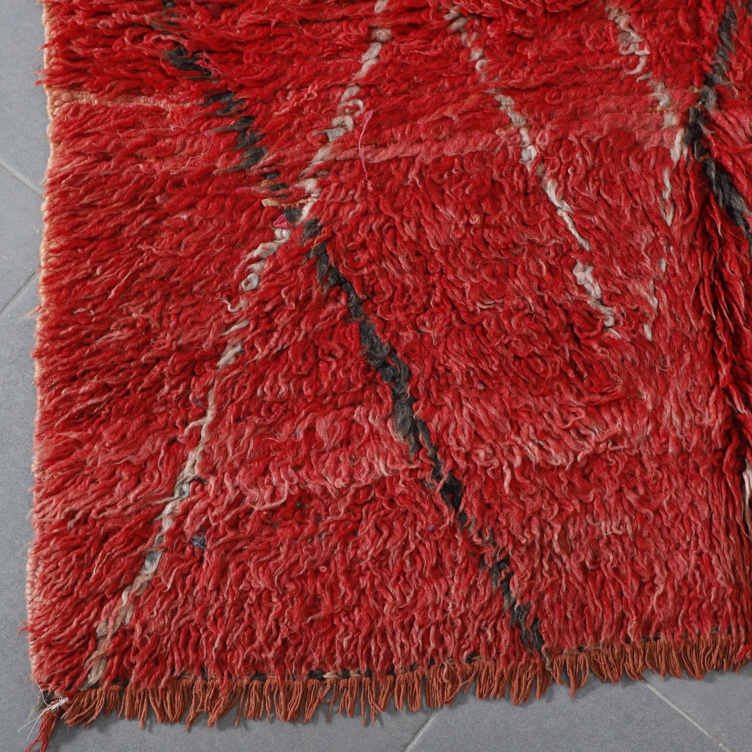 Colorful Moroccan Beni Ourain Rug with Diamond Lattice