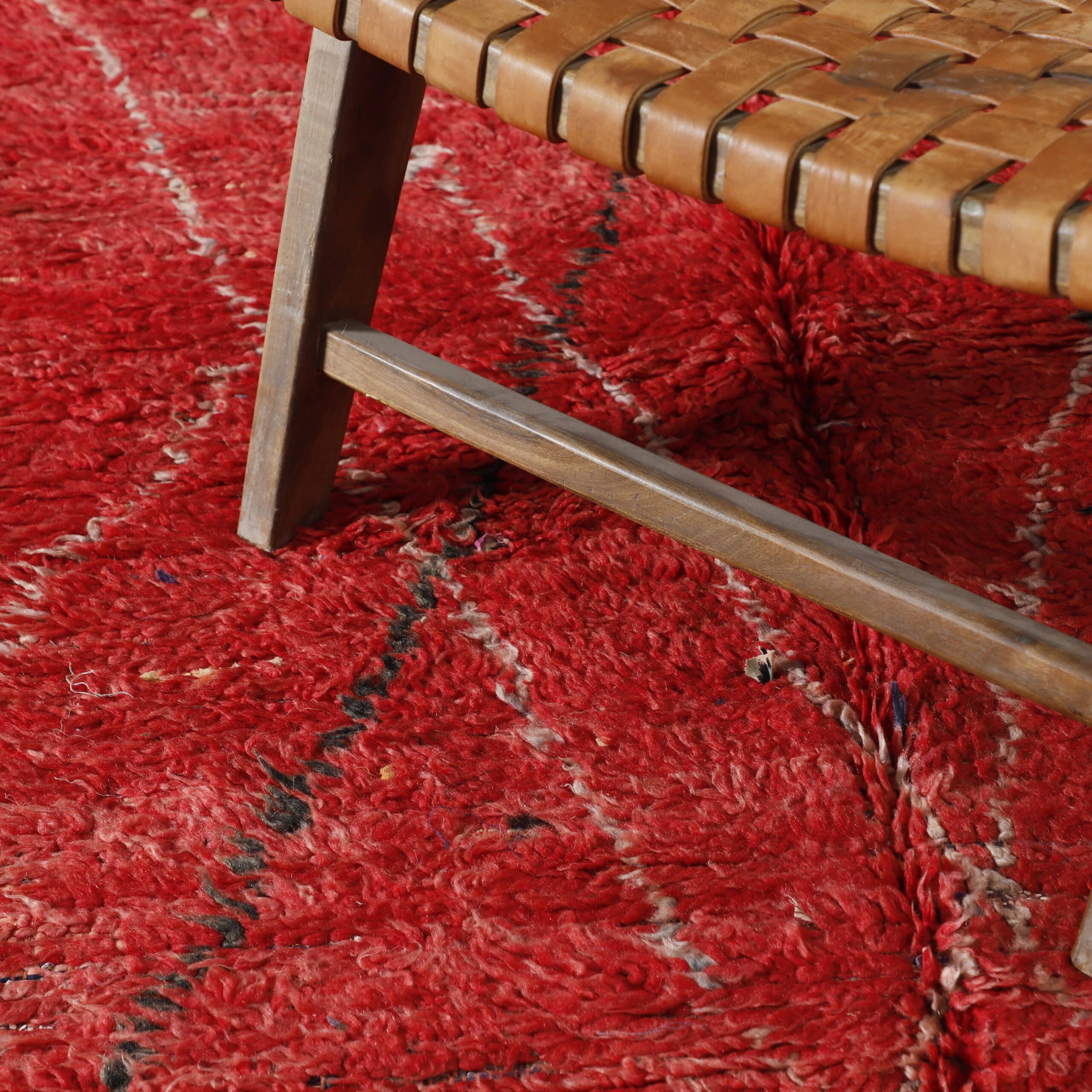 Colorful Moroccan Beni Ourain Rug with Diamond Lattice