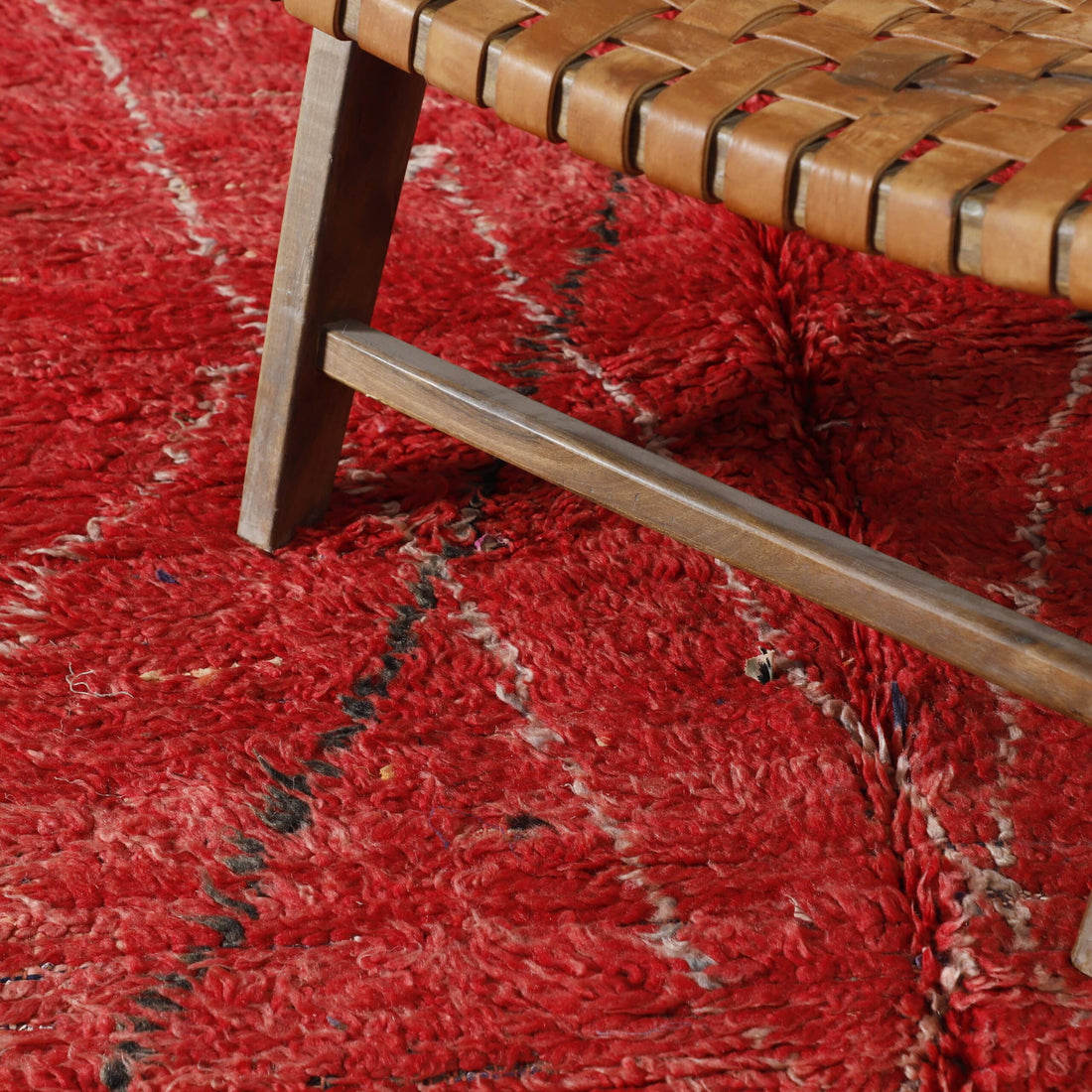 Colorful Moroccan Beni Ourain Rug with Diamond Lattice