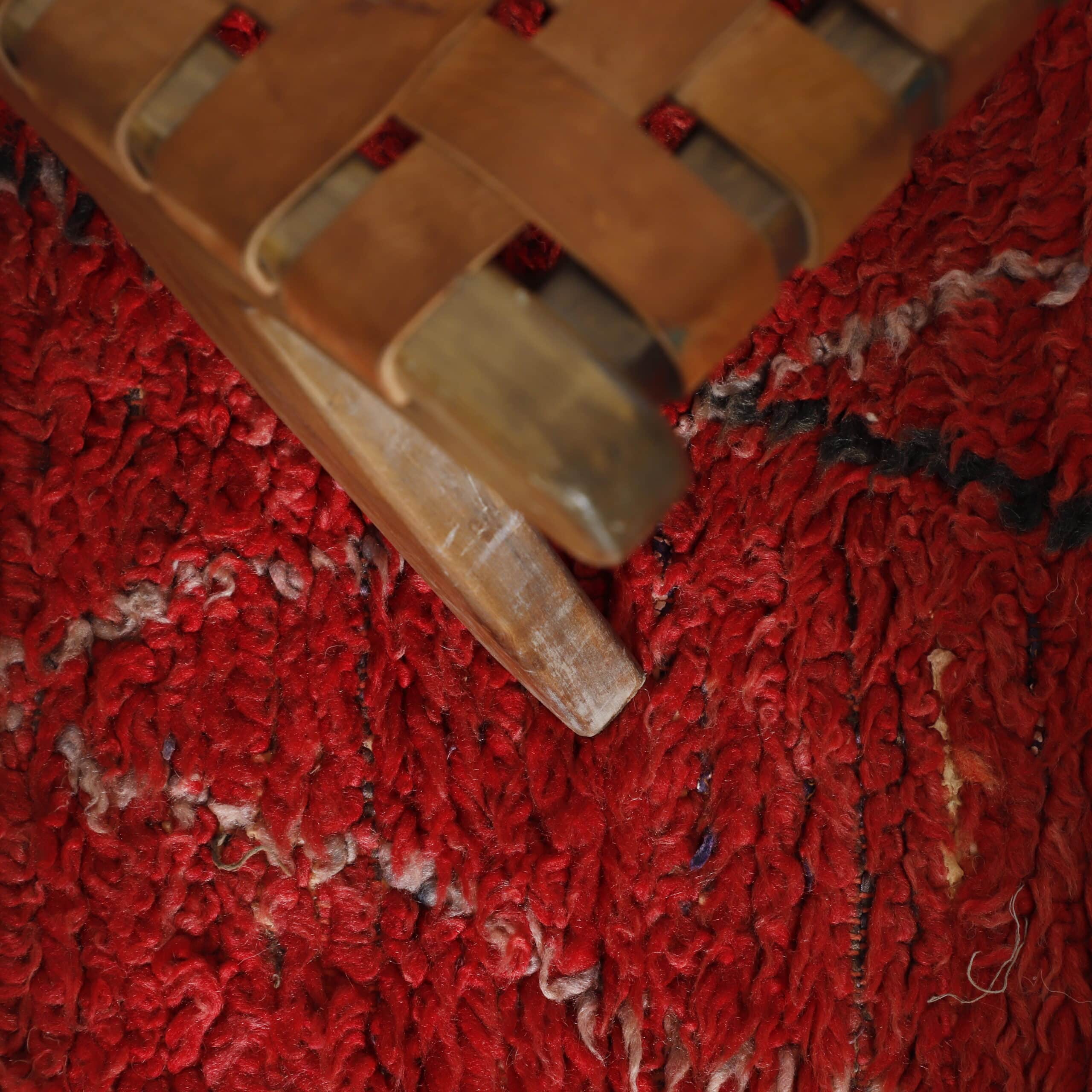 Colorful Moroccan Beni Ourain Rug with Diamond Lattice