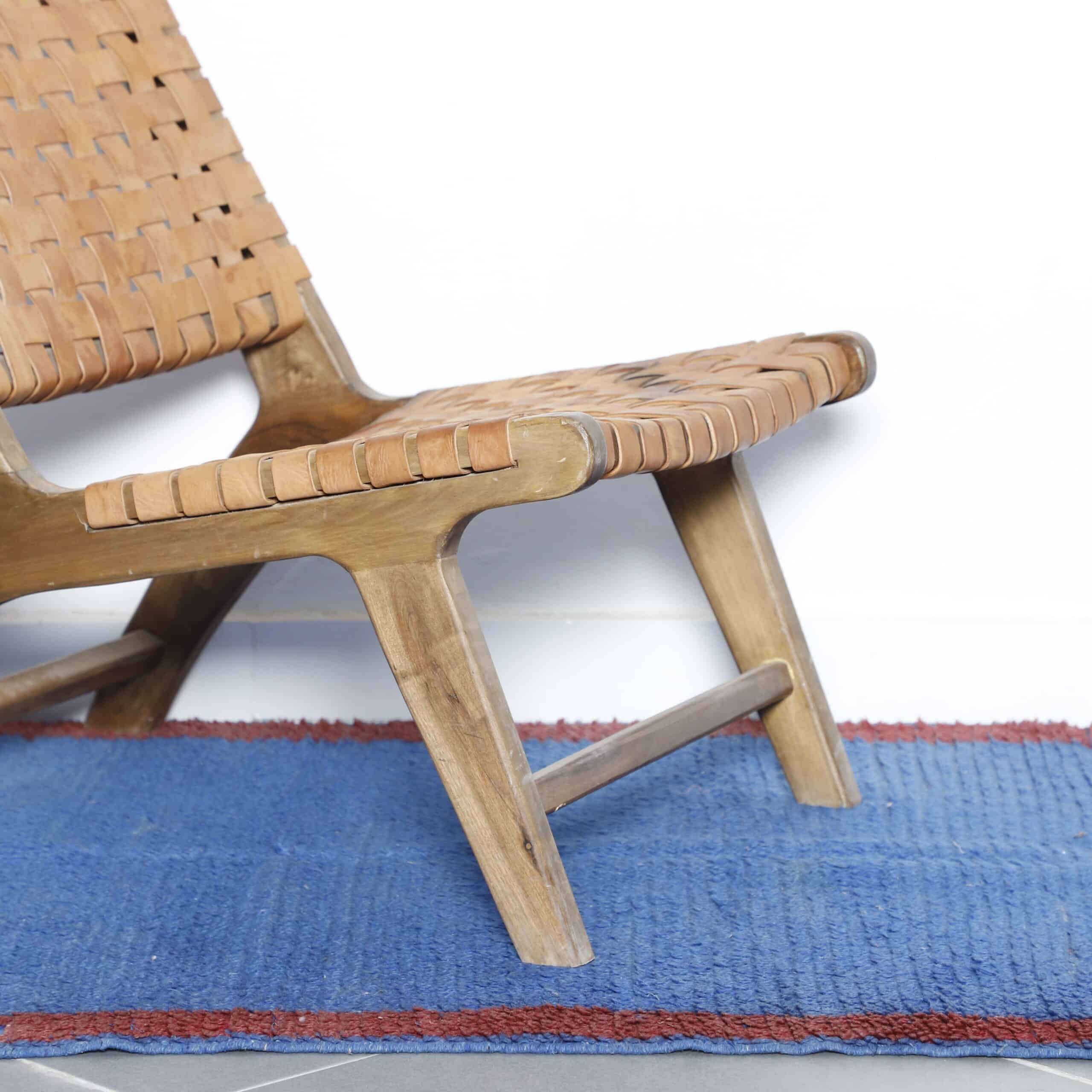Blue Moroccan Kilim rug with Red Border