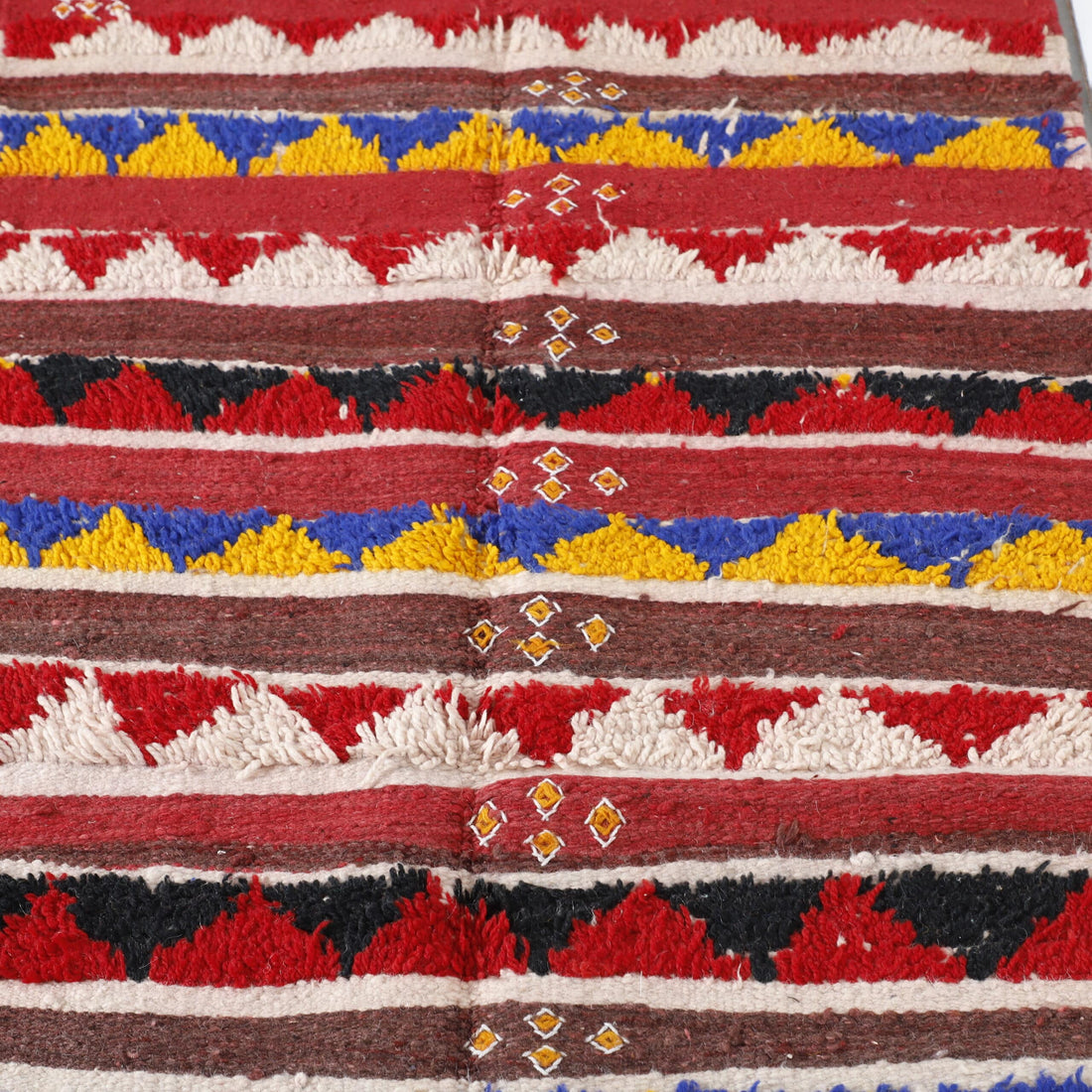 Handmade Colorful Striped Moroccan Kilim rug