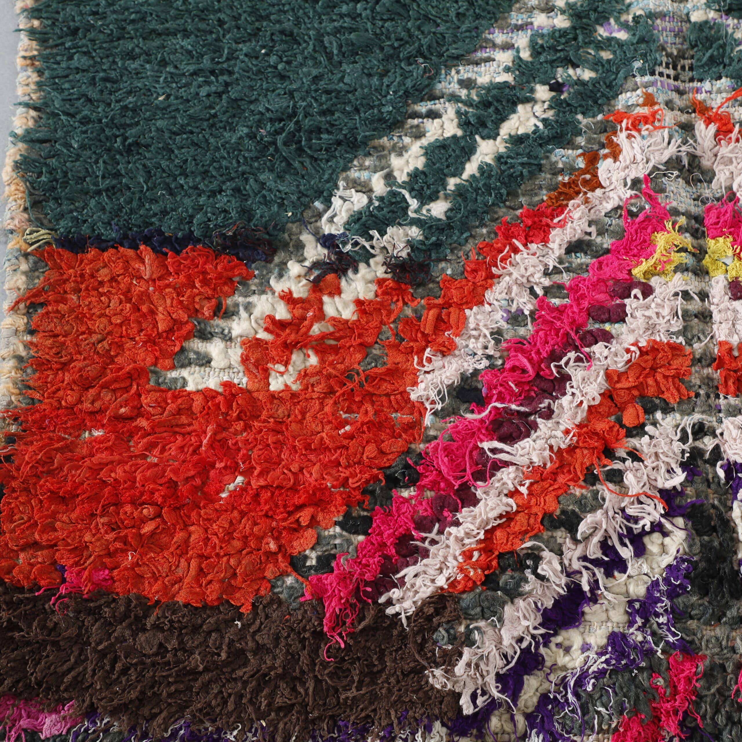 Colorful Moroccan Azilal Rug with Geometric Tree Design