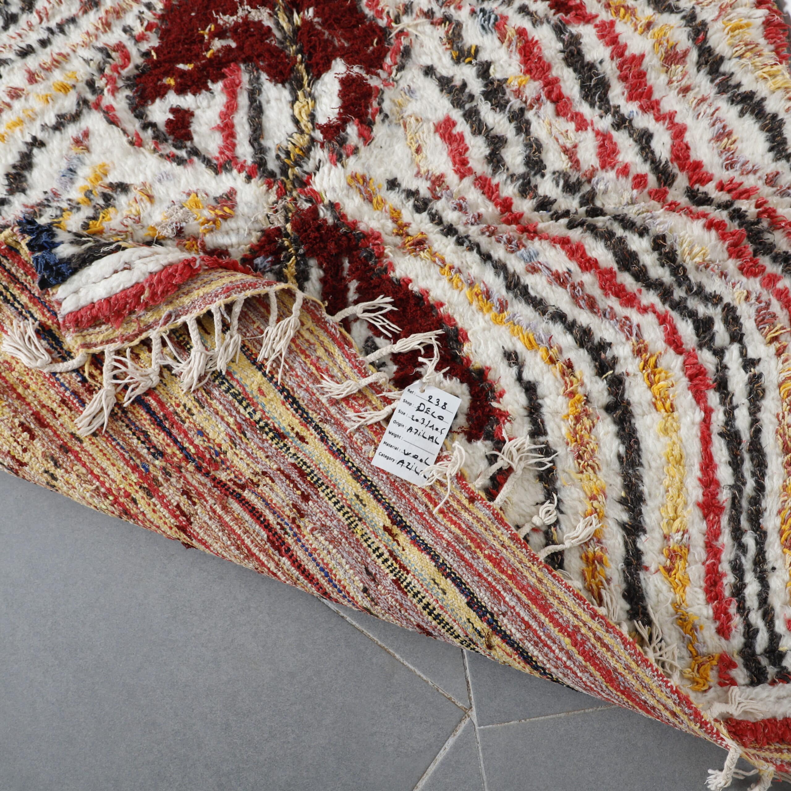 Large Handmade Colorful Moroccan Azilal Rug with Abstract Design