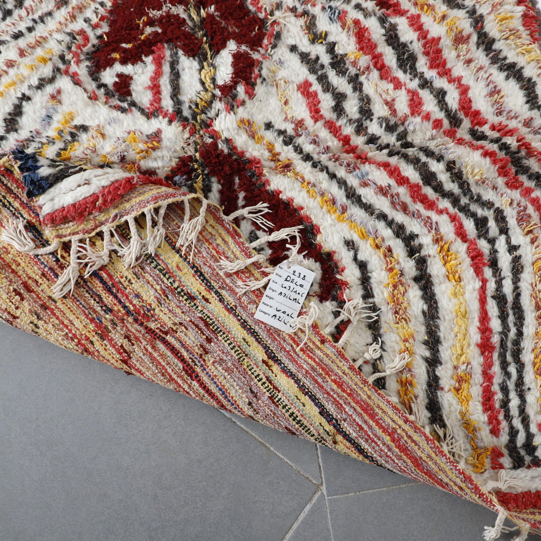 Large Handmade Colorful Moroccan Azilal Rug with Abstract Design