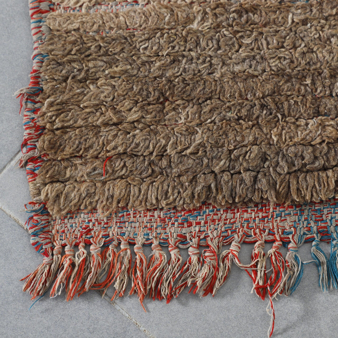 Handmade Moroccan Beni Ourain Runner Rug with Minimalist Geometric Design