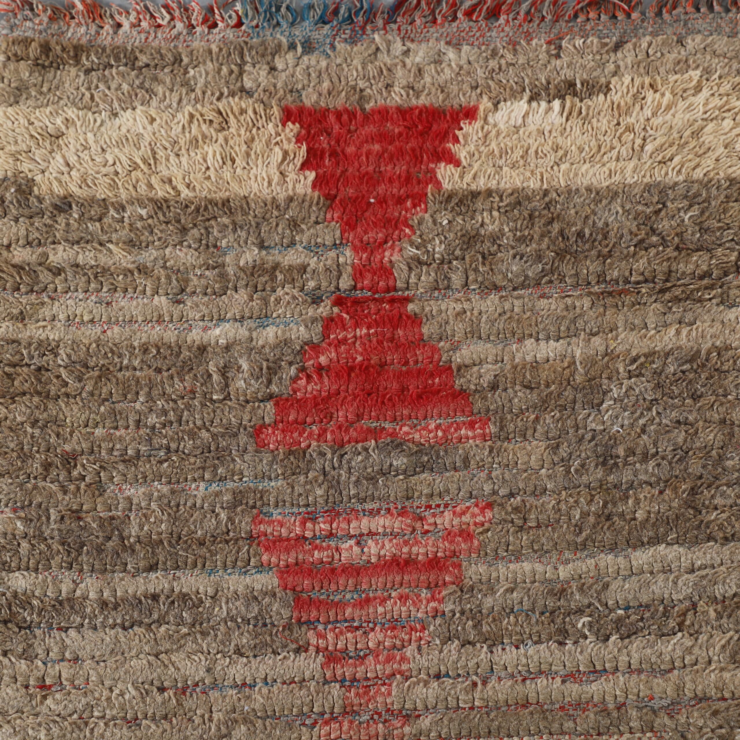 Handmade Moroccan Beni Ourain Runner Rug with Minimalist Geometric Design
