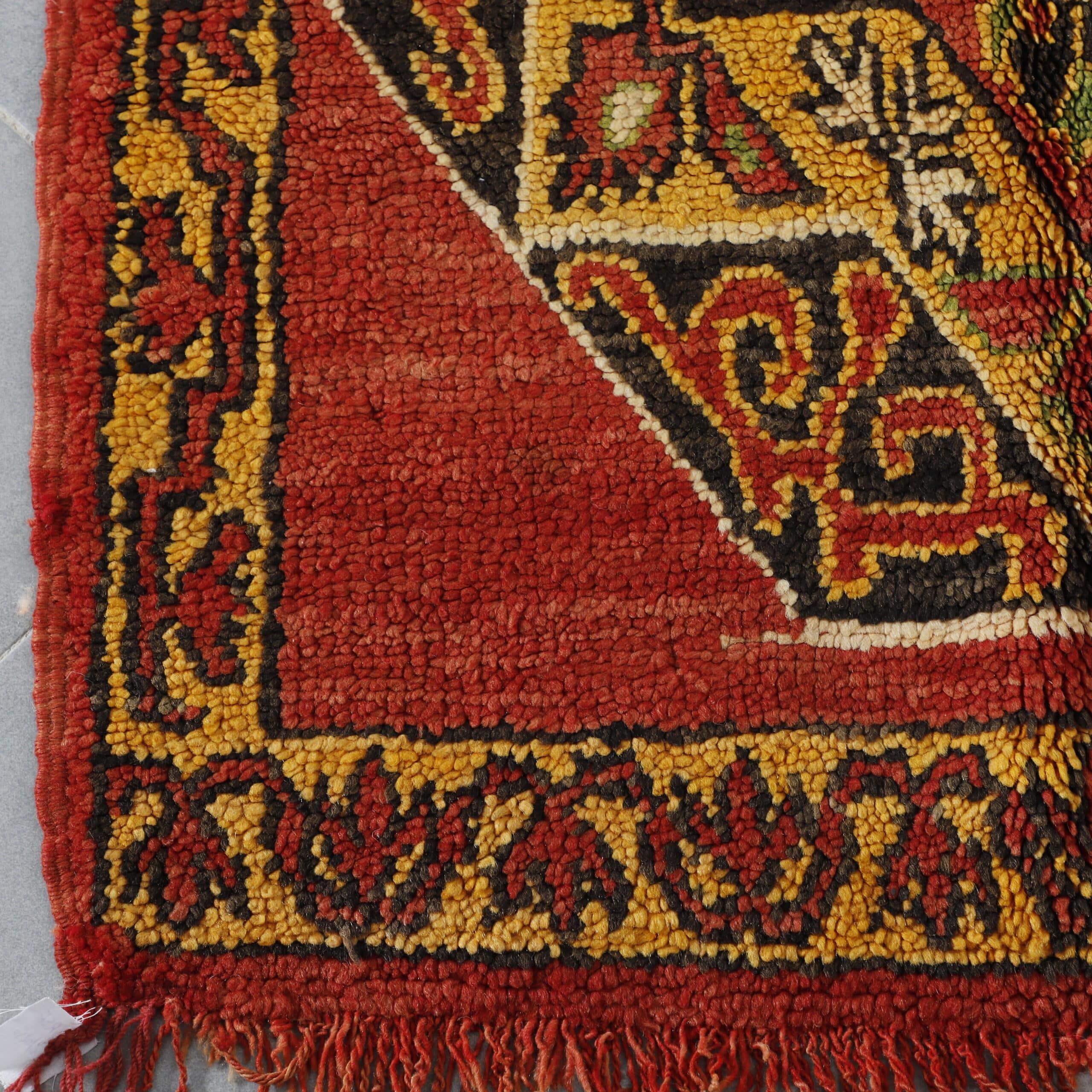 Red Moroccan Berber Glaoui Rug with Central Medallion