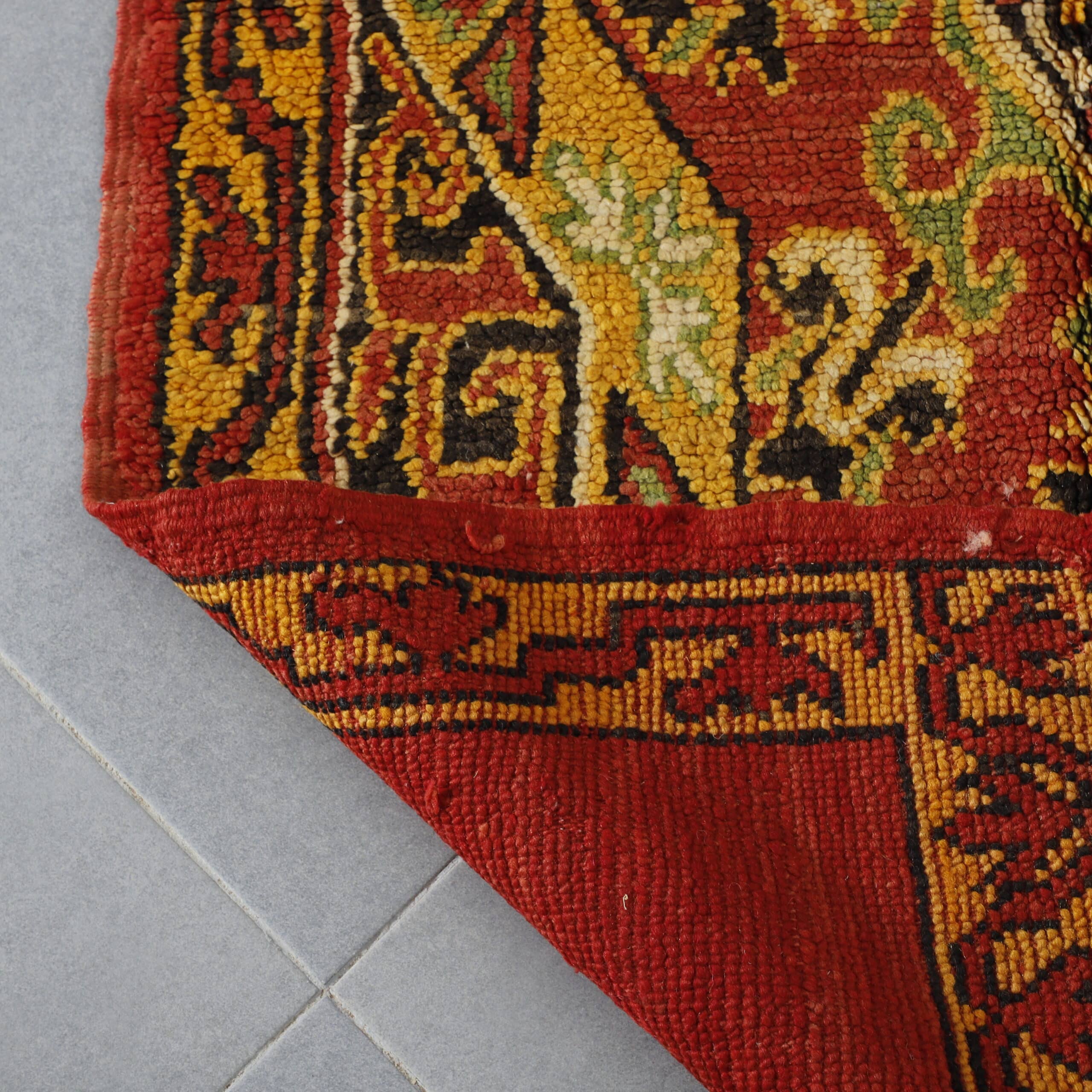 Red Moroccan Berber Glaoui Rug with Central Medallion