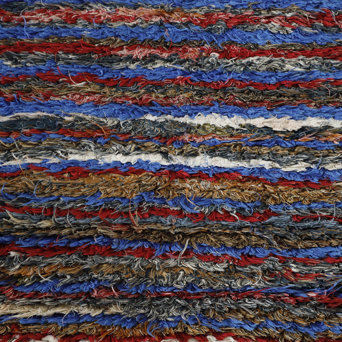 Colorful Moroccan Boucherouite Shag Runner Rug