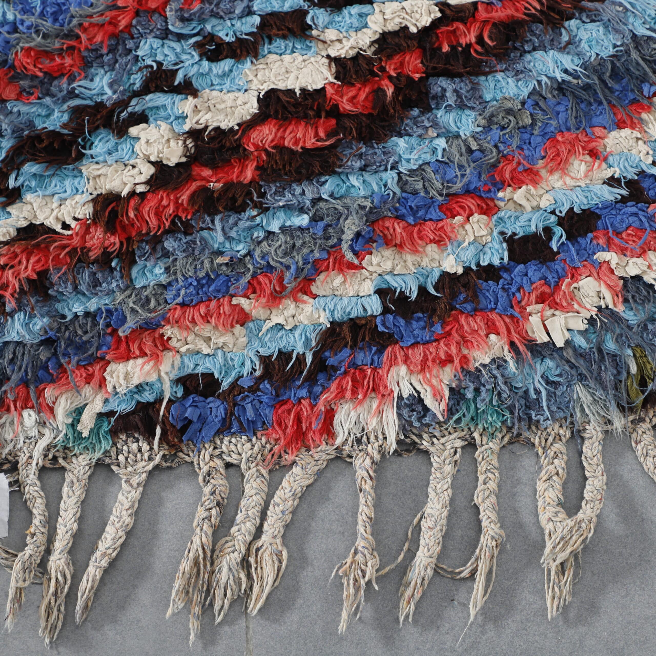 Colorful Moroccan Boucherouite Runner Rug