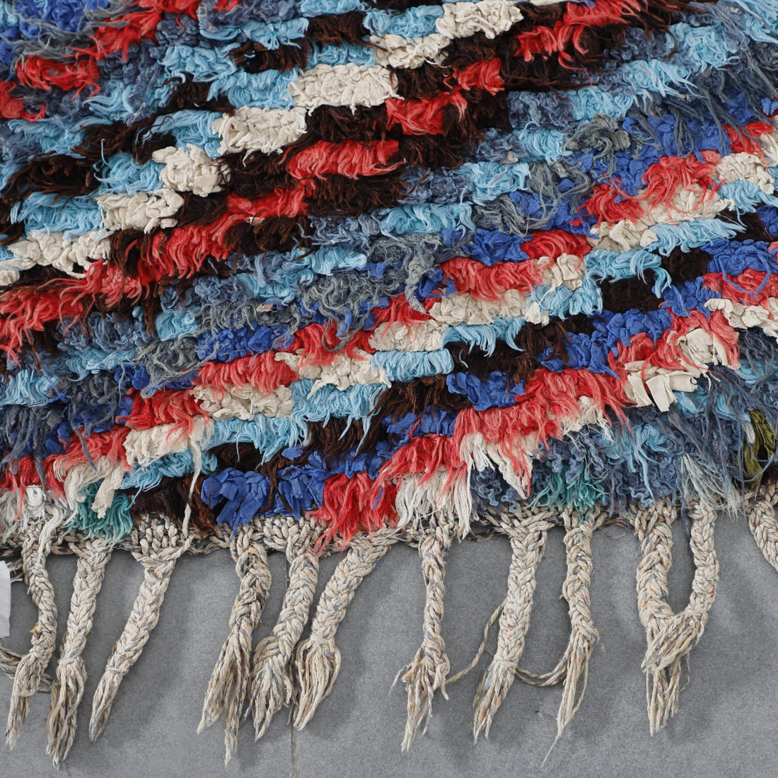 Colorful Moroccan Boucherouite Runner Rug