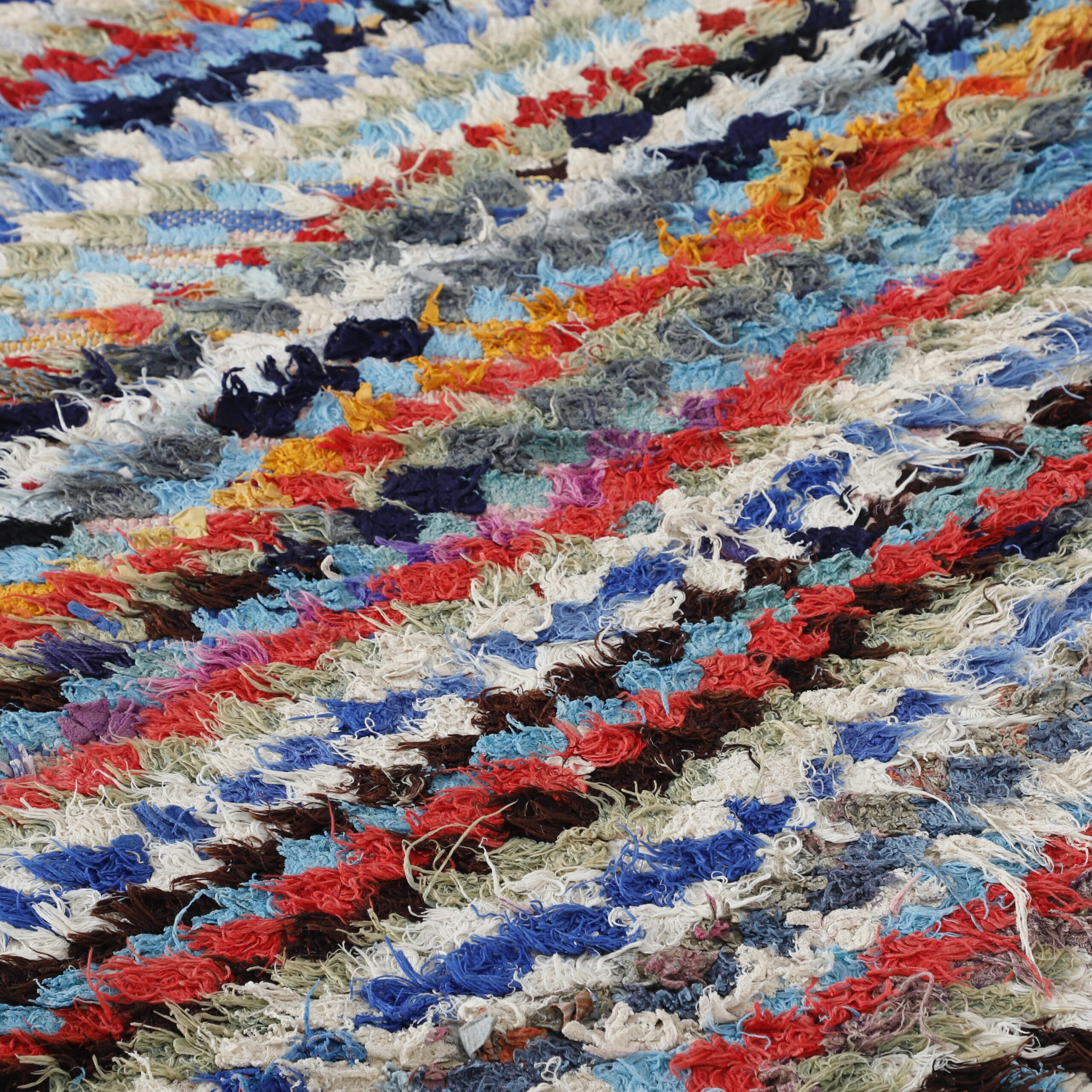 Colorful Moroccan Boucherouite Runner Rug