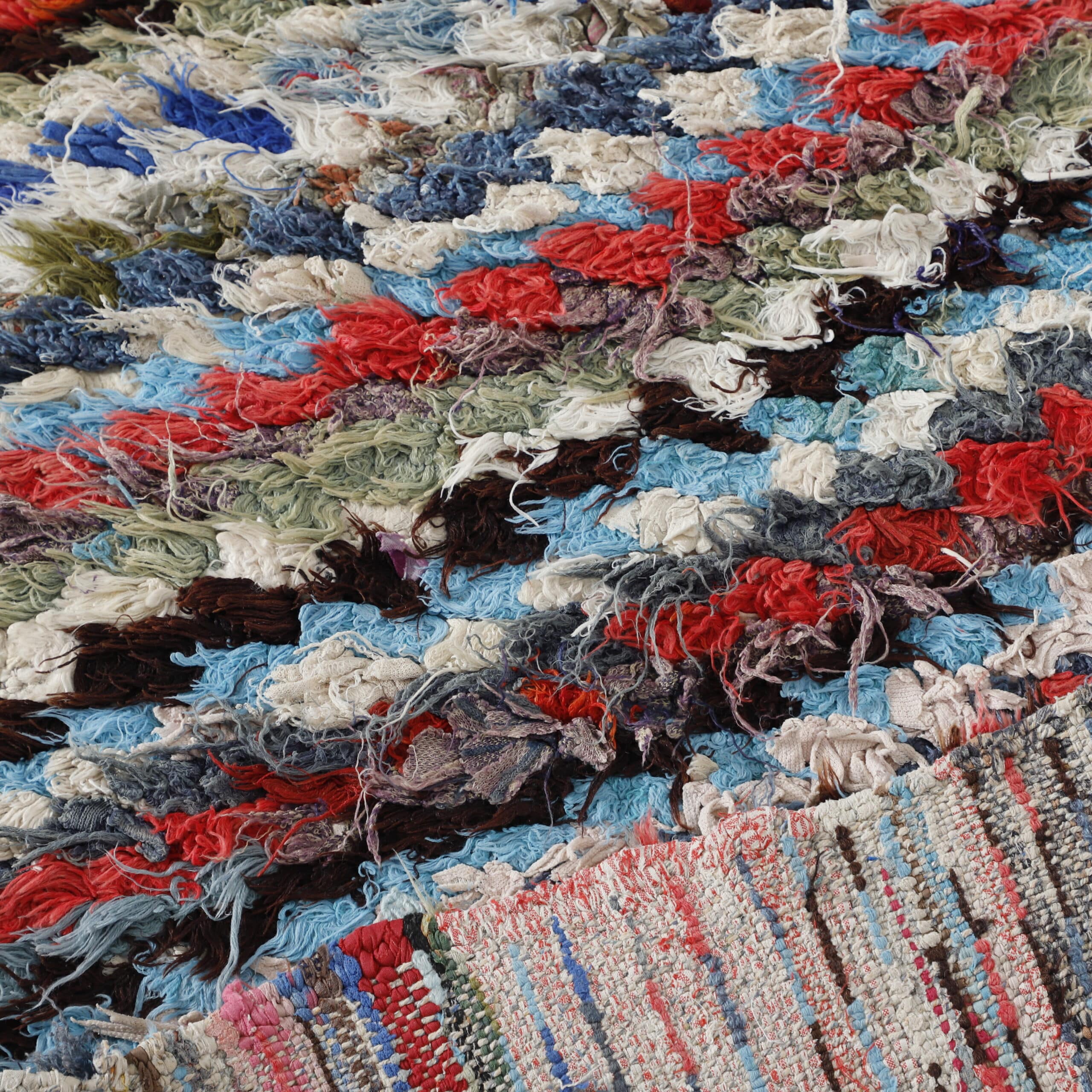Colorful Moroccan Boucherouite Runner Rug