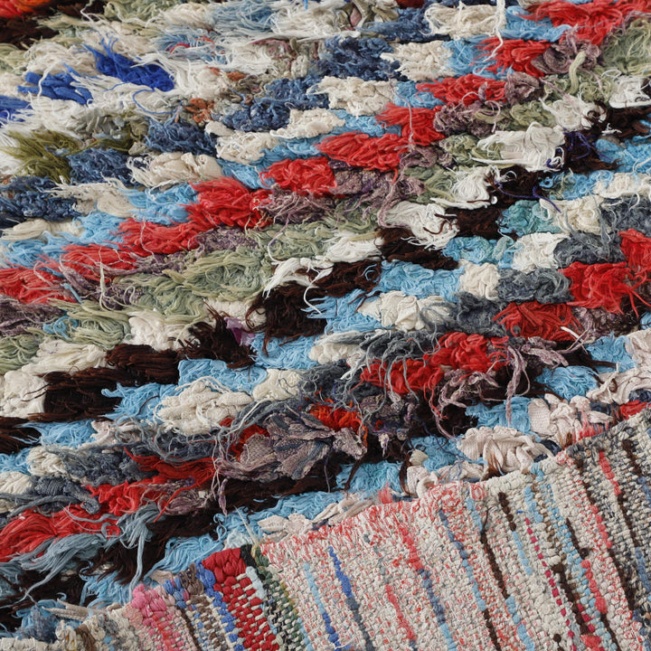 Colorful Moroccan Boucherouite Runner Rug