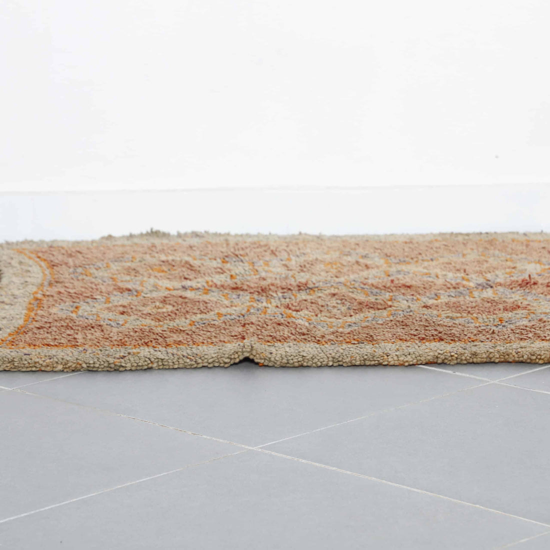 Moroccan Beni Ourain Rug with Diamond Lattice