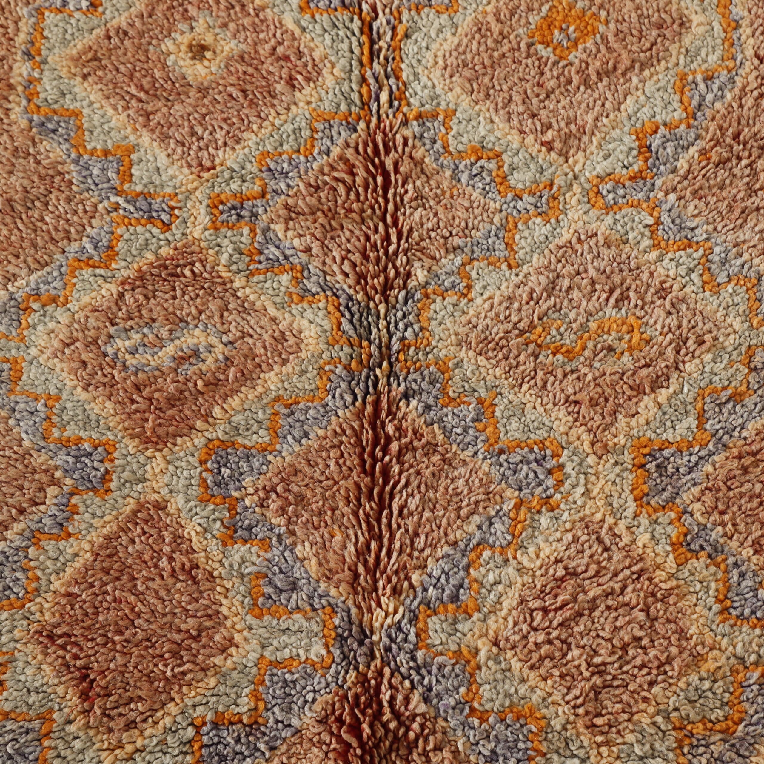 Moroccan Beni Ourain Rug with Diamond Lattice
