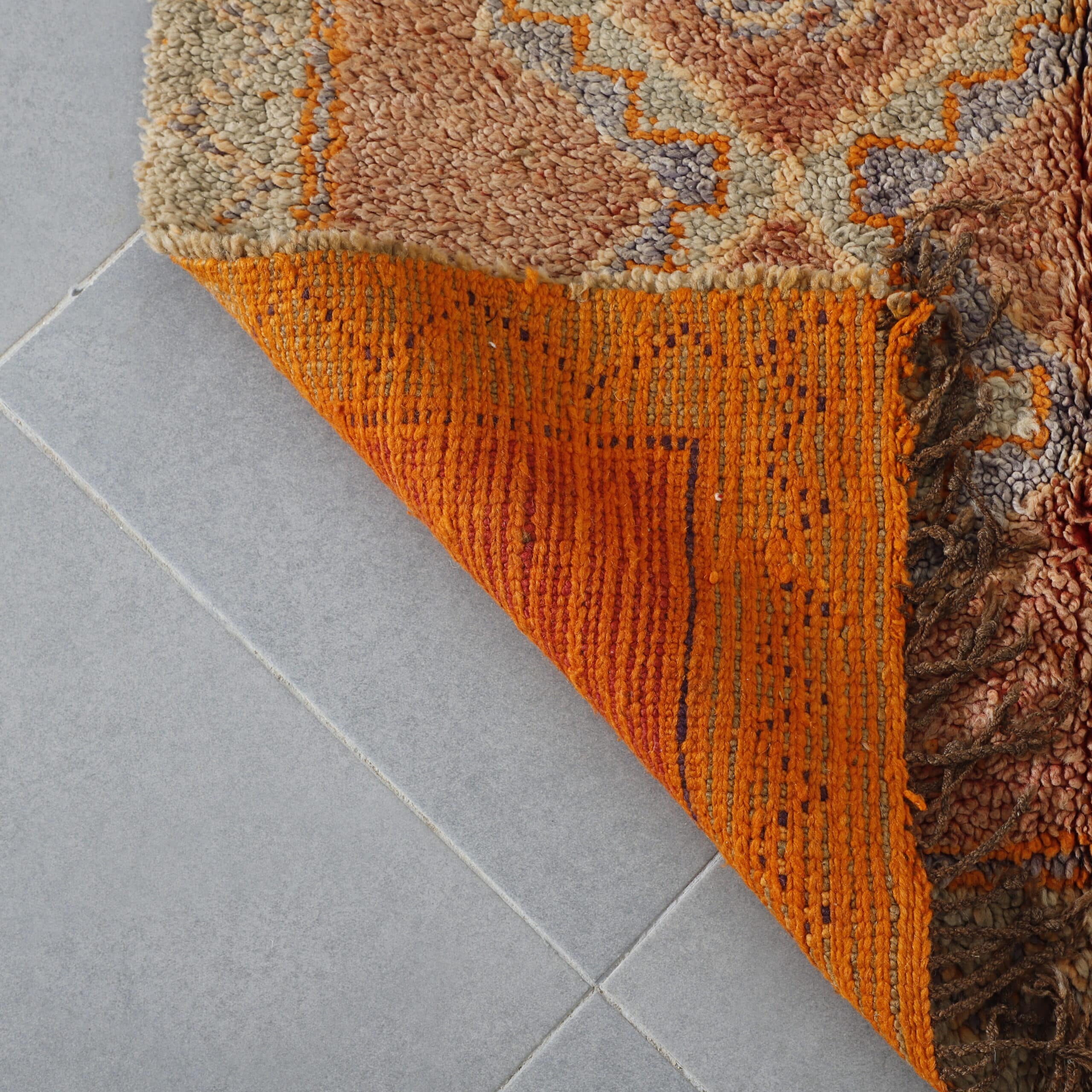 Moroccan Beni Ourain Rug with Diamond Lattice