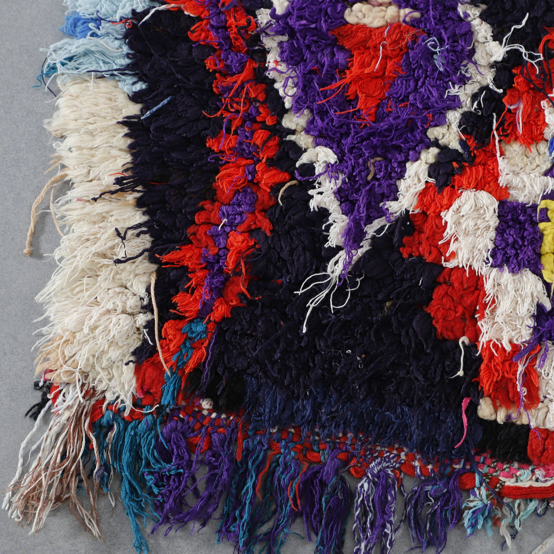 Colorful Moroccan Azilal Rug with Diamond Motifs