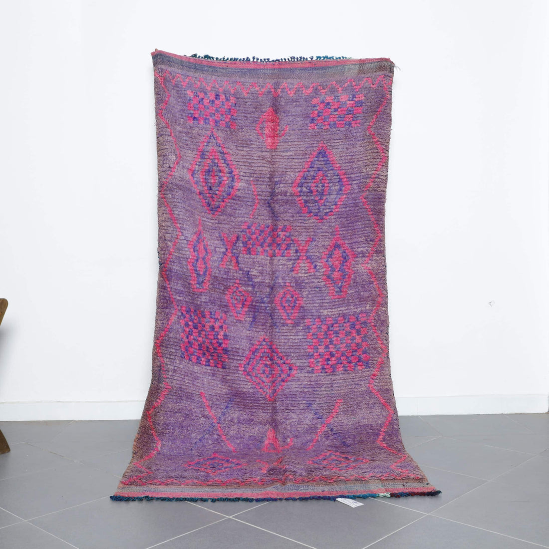 Colorful Moroccan Beni Ourain Rug with Geometric Motifs