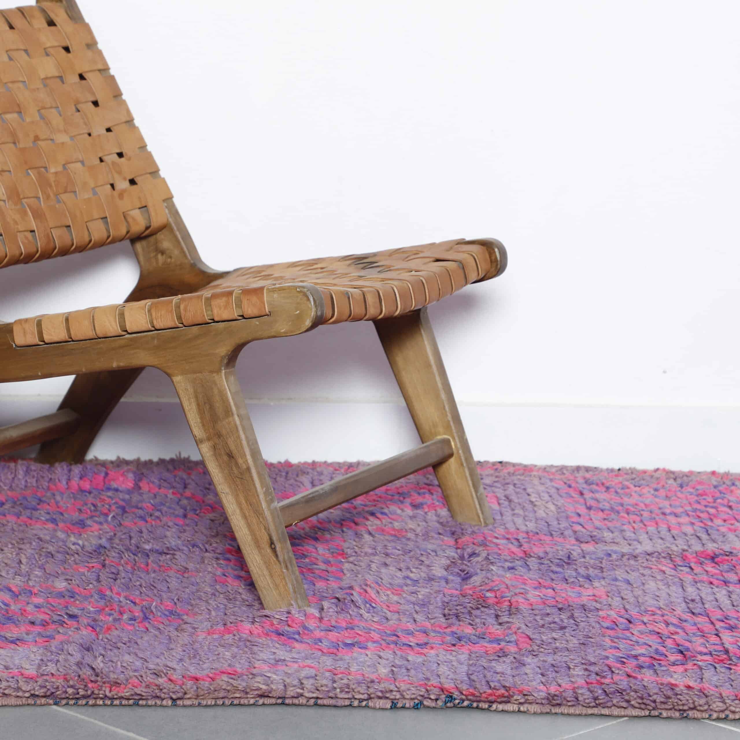 Colorful Moroccan Beni Ourain Rug with Geometric Motifs