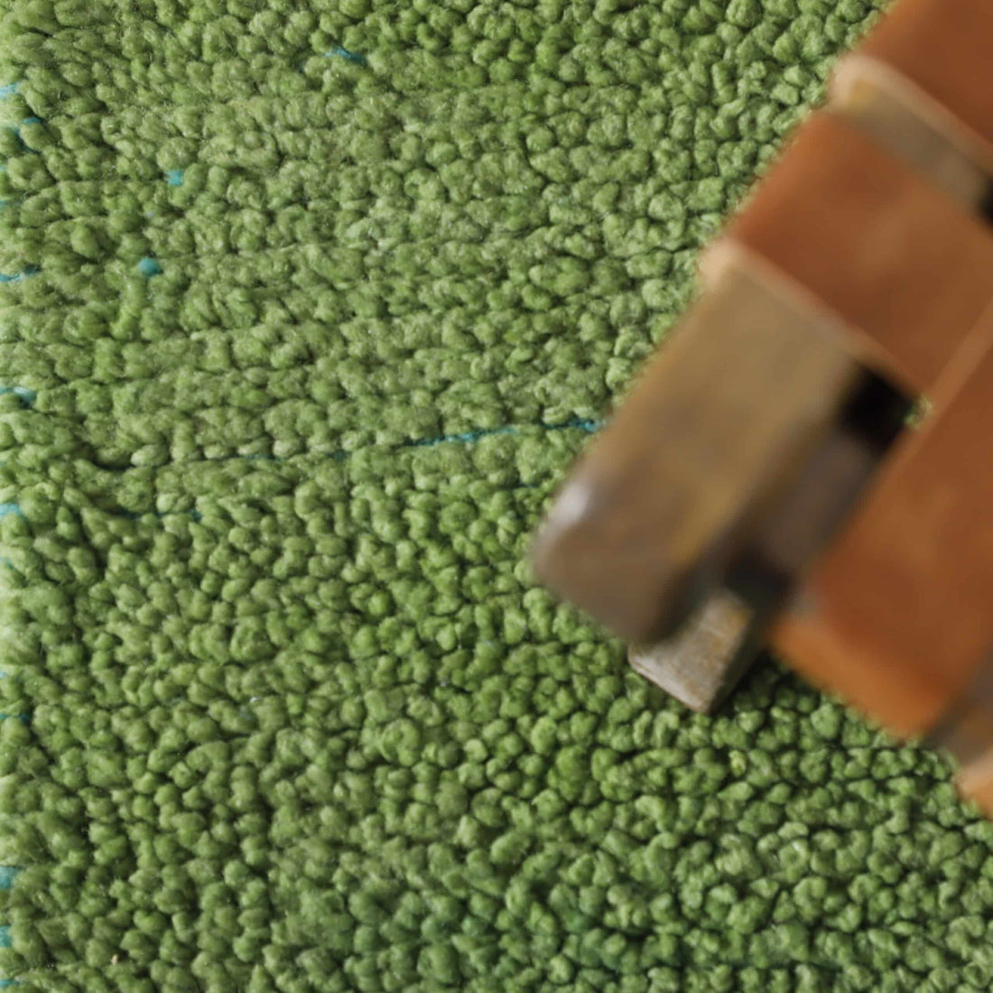 Handmade Green Moroccan Boujaad Rug