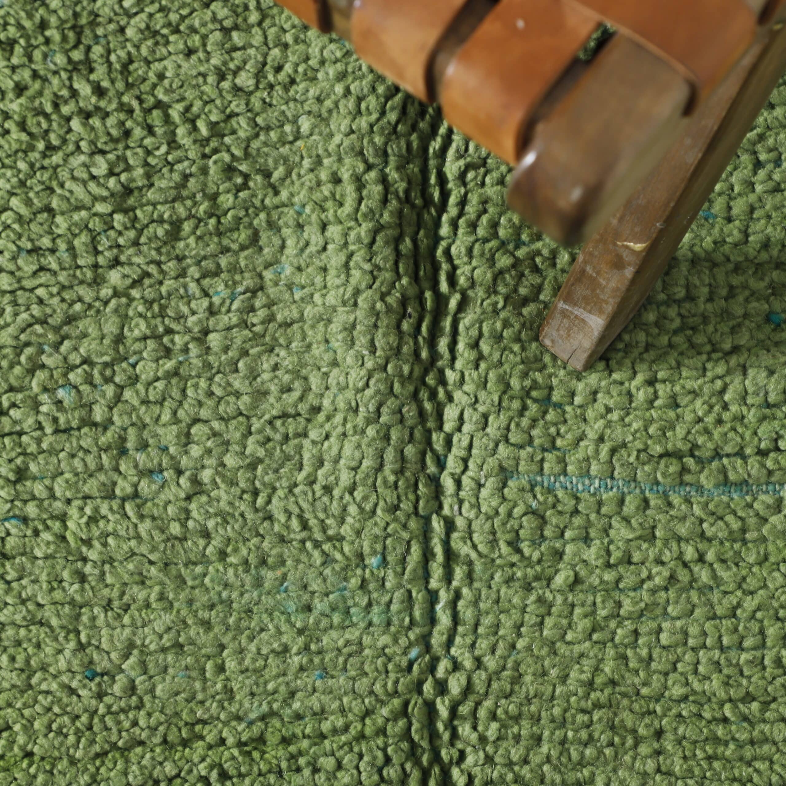 Handmade Green Moroccan Boujaad Rug