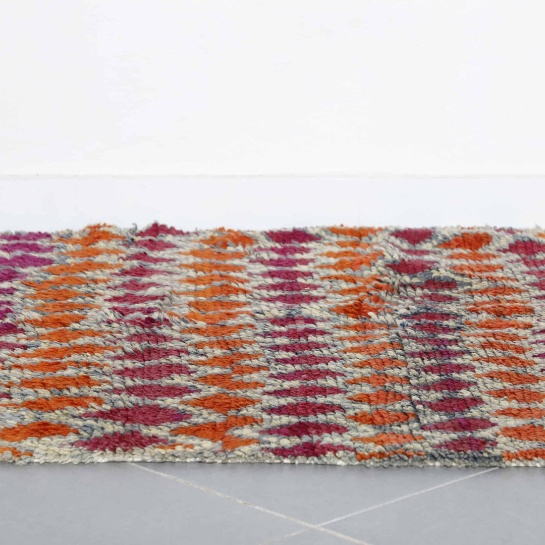 Colorful Moroccan Beni Ourain Rug with Diamond Pattern