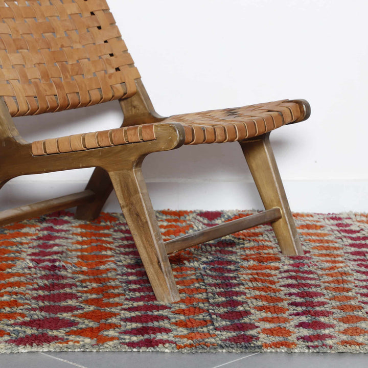 Colorful Moroccan Beni Ourain Rug with Diamond Pattern