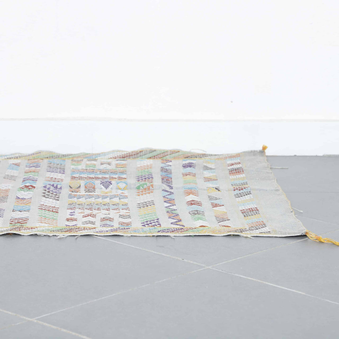 Colorful Moroccan Kilim rug with Intricate Geometric Design