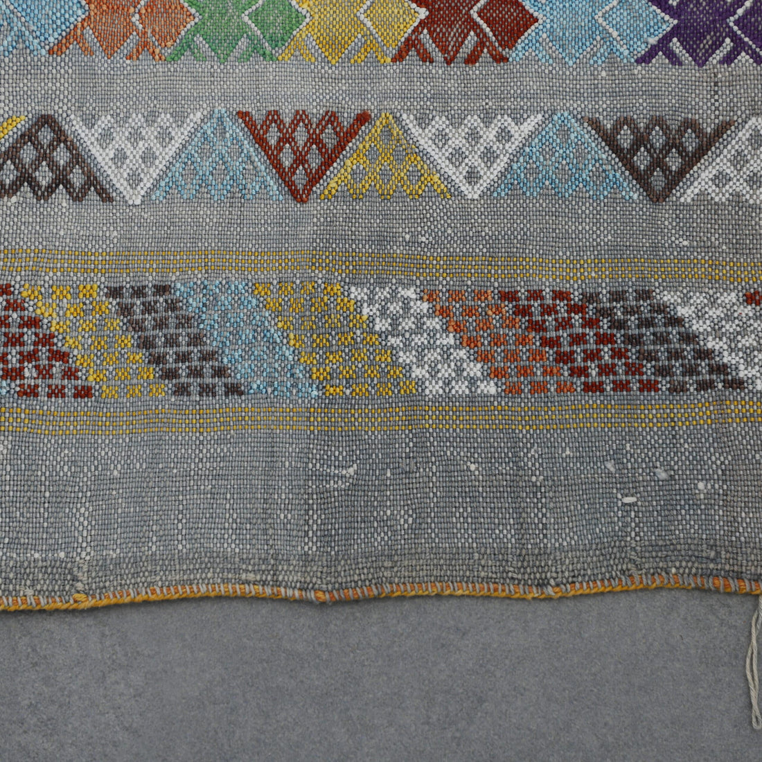 Colorful Moroccan Kilim rug with Intricate Geometric Design