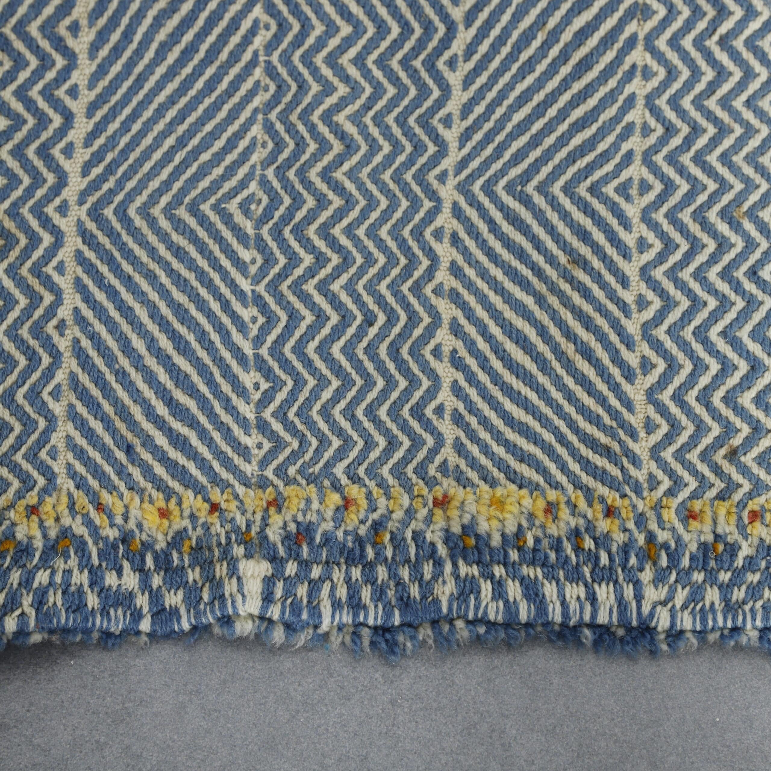 Colorful Moroccan Kilim rug with Geometric Stripes