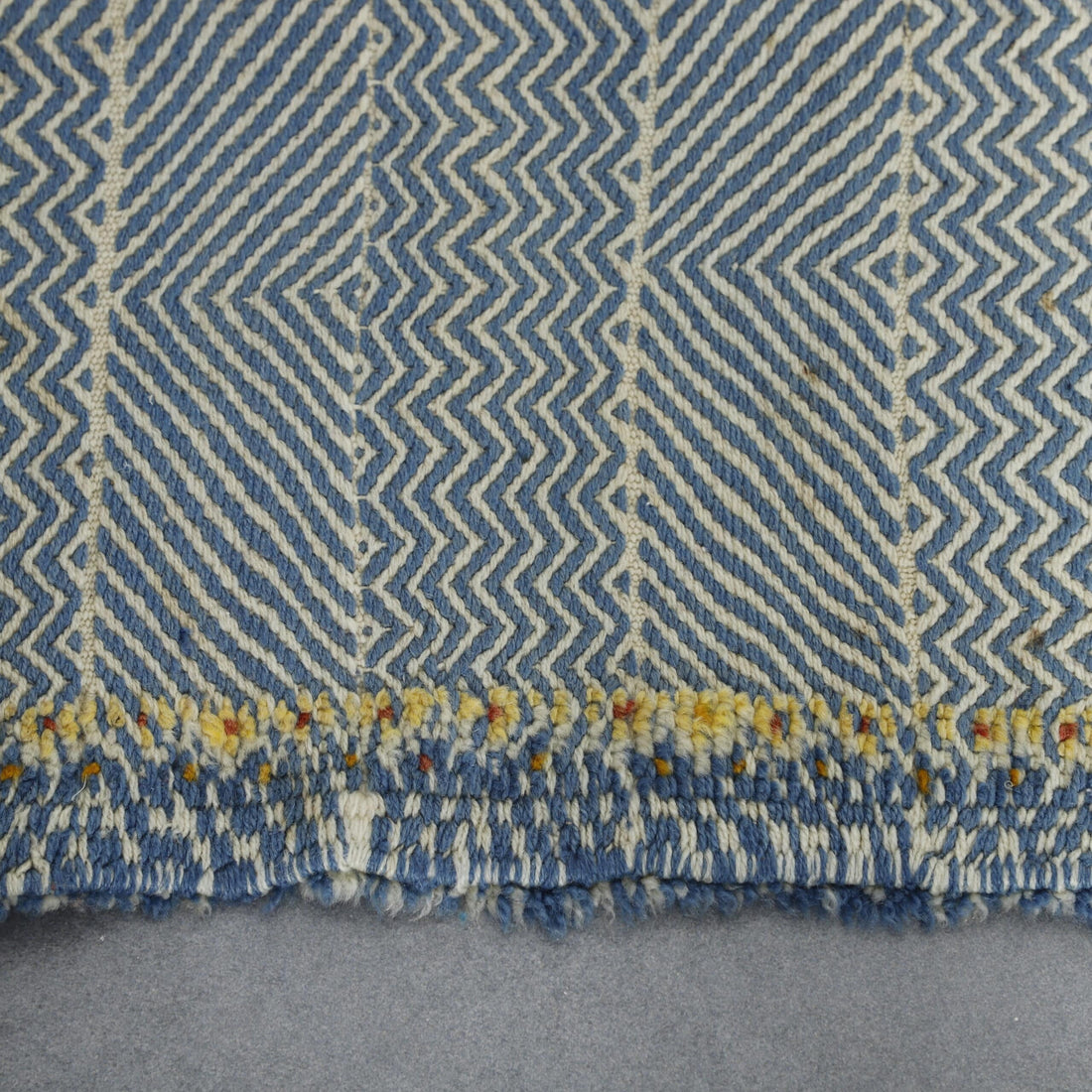 Colorful Moroccan Kilim rug with Geometric Stripes