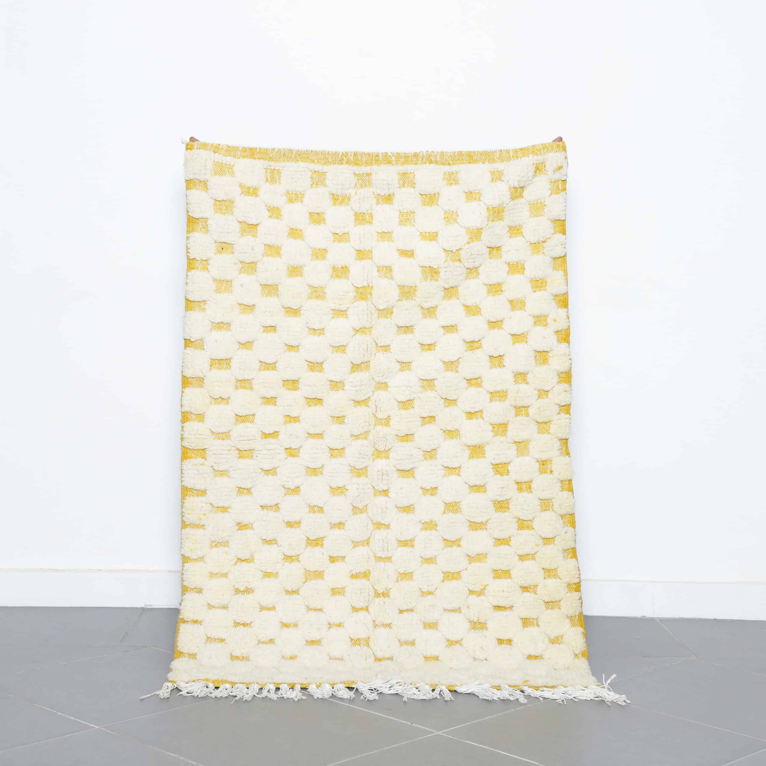 Handwoven Moroccan Beni Ouarain Rug with Geometric Pattern