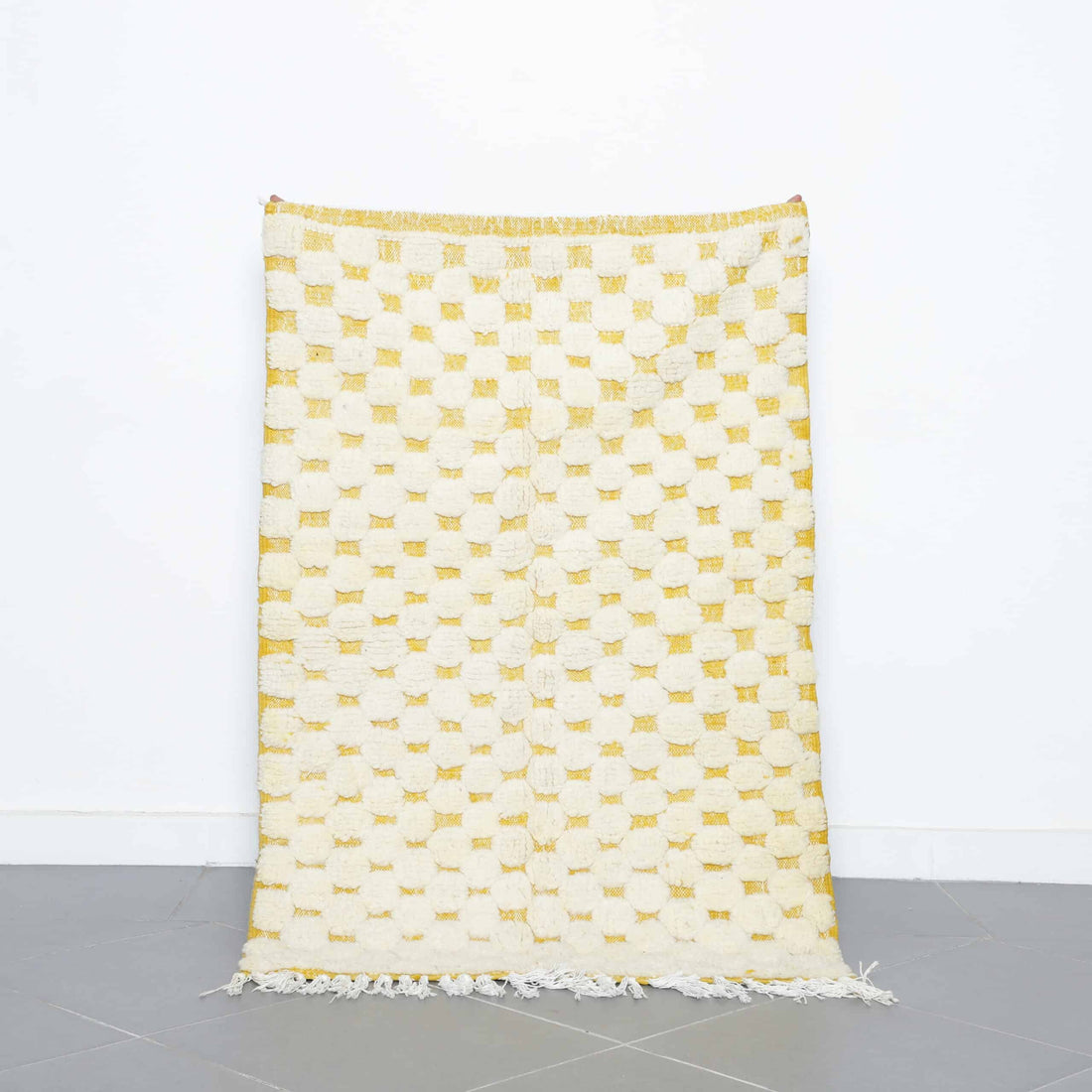 Handwoven Moroccan Beni Ouarain Rug with Geometric Pattern
