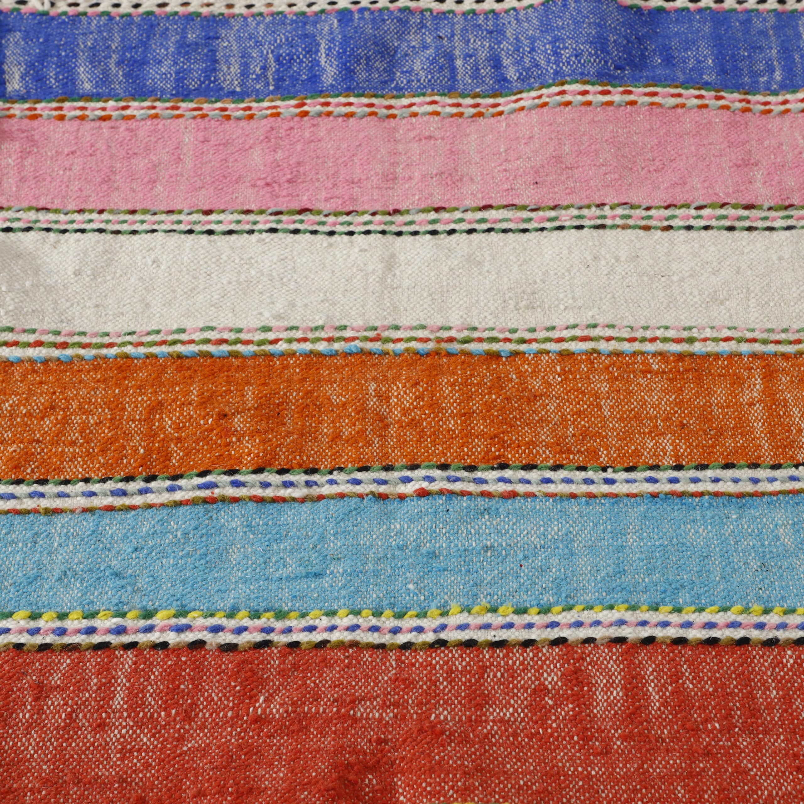 Colorful Striped Moroccan Kilim