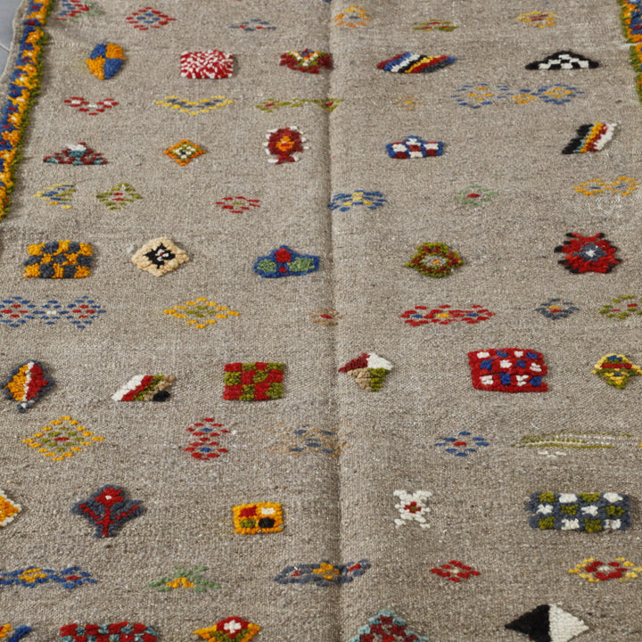 Authentic Taznakht Rug with Symbolic Motifs