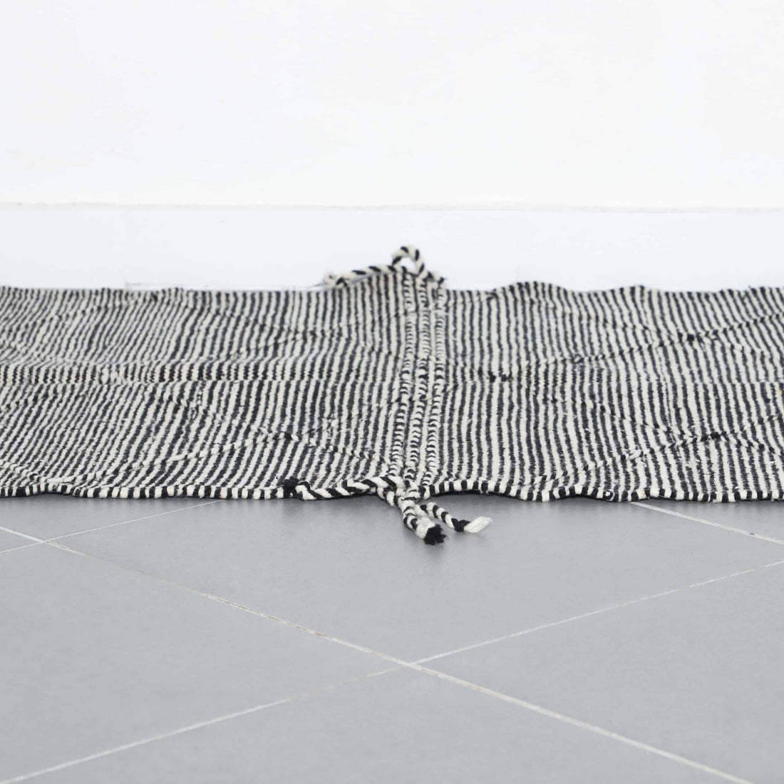 Classic Moroccan Zanafi Rug with Horizontal Stripes