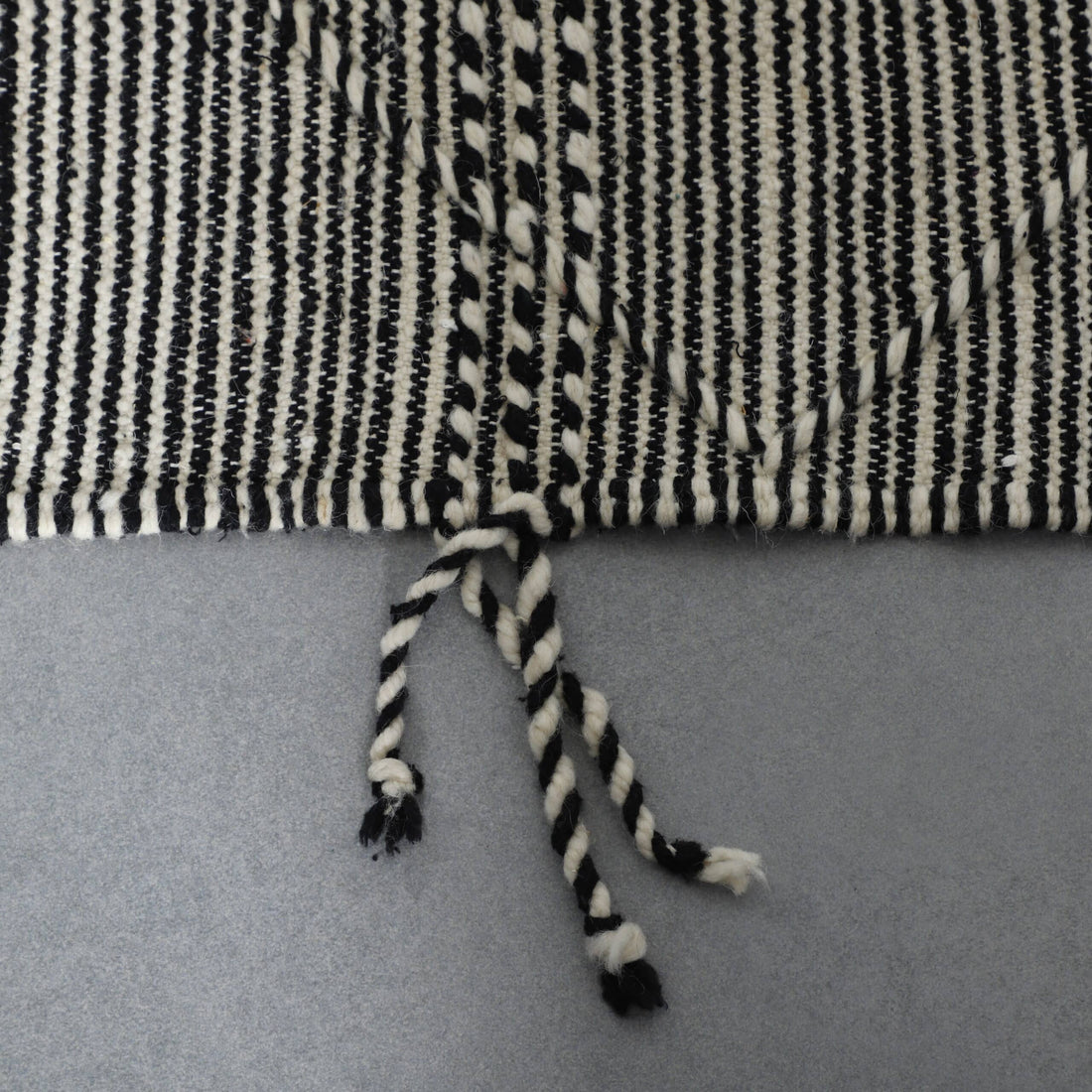 Classic Moroccan Zanafi Rug with Horizontal Stripes