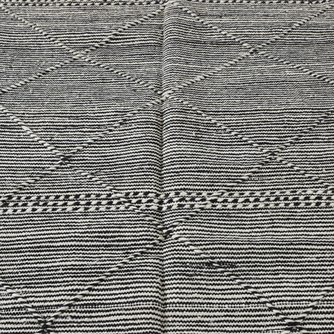 Classic Moroccan Zanafi Rug with Horizontal Stripes