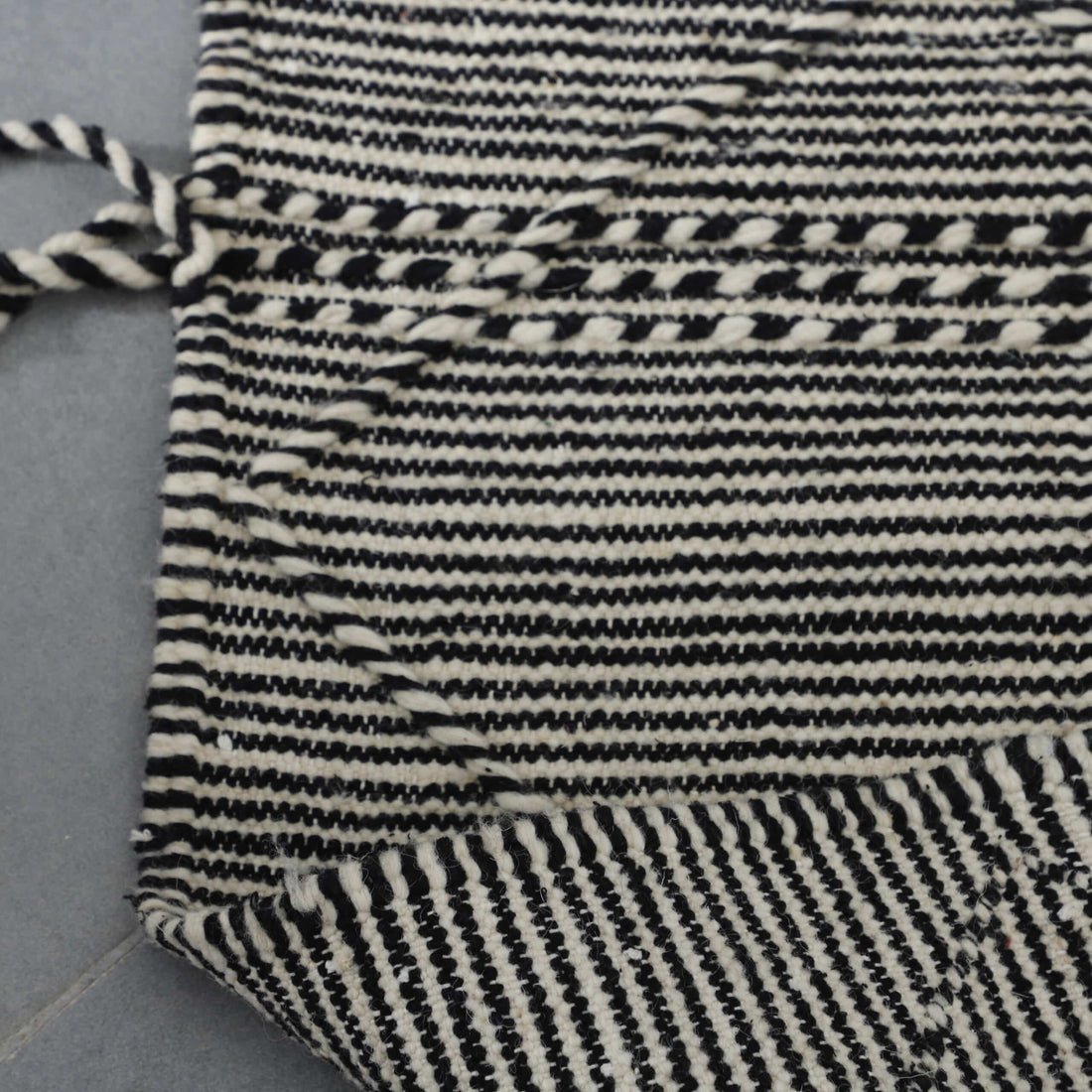 Classic Moroccan Zanafi Rug with Horizontal Stripes