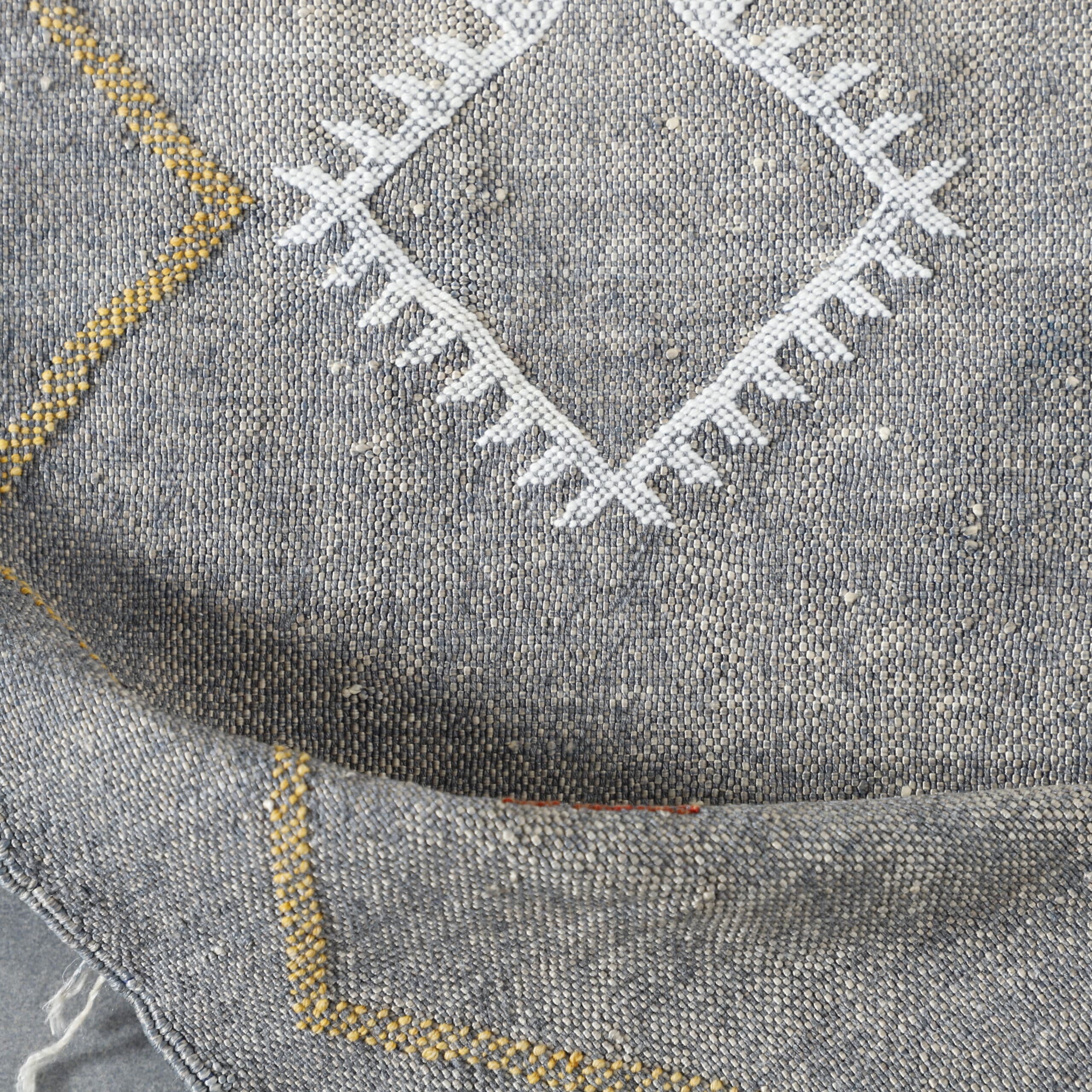 Gray Moroccan Kilim Rug with Geometric Motifs