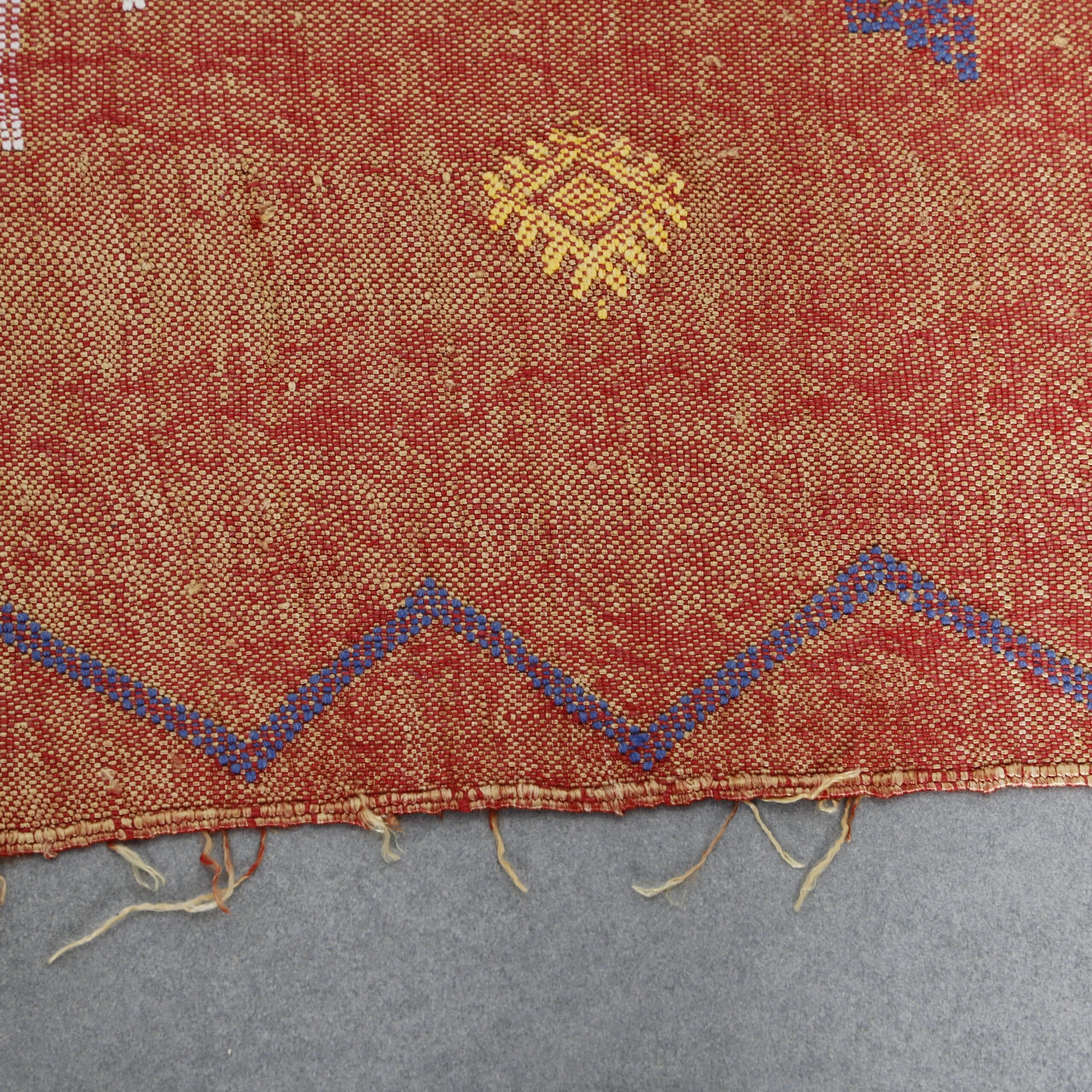 Moroccan Terracotta Cactus Silk Rug Handwoven Geometric