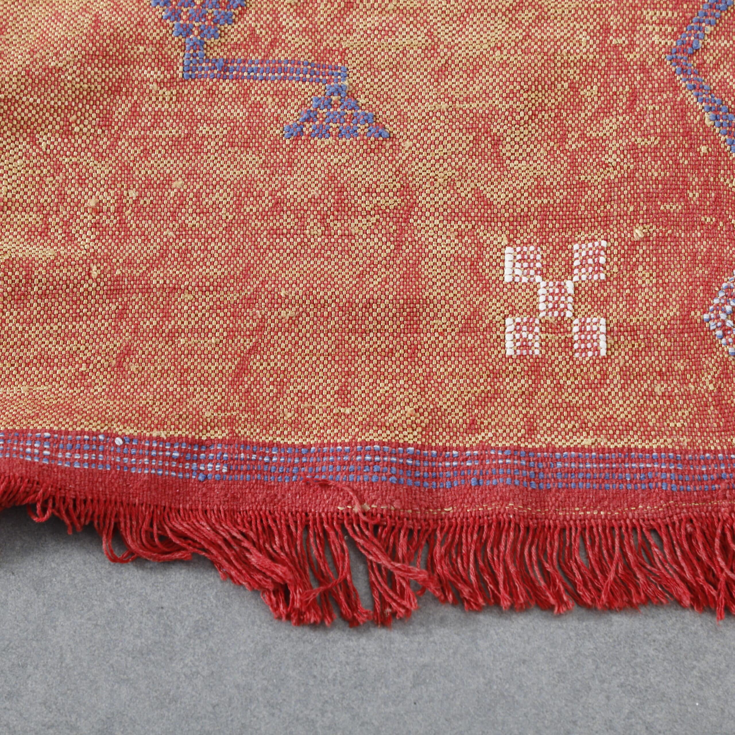 Moroccan Terracotta Cactus Silk Rug Handwoven Geometric