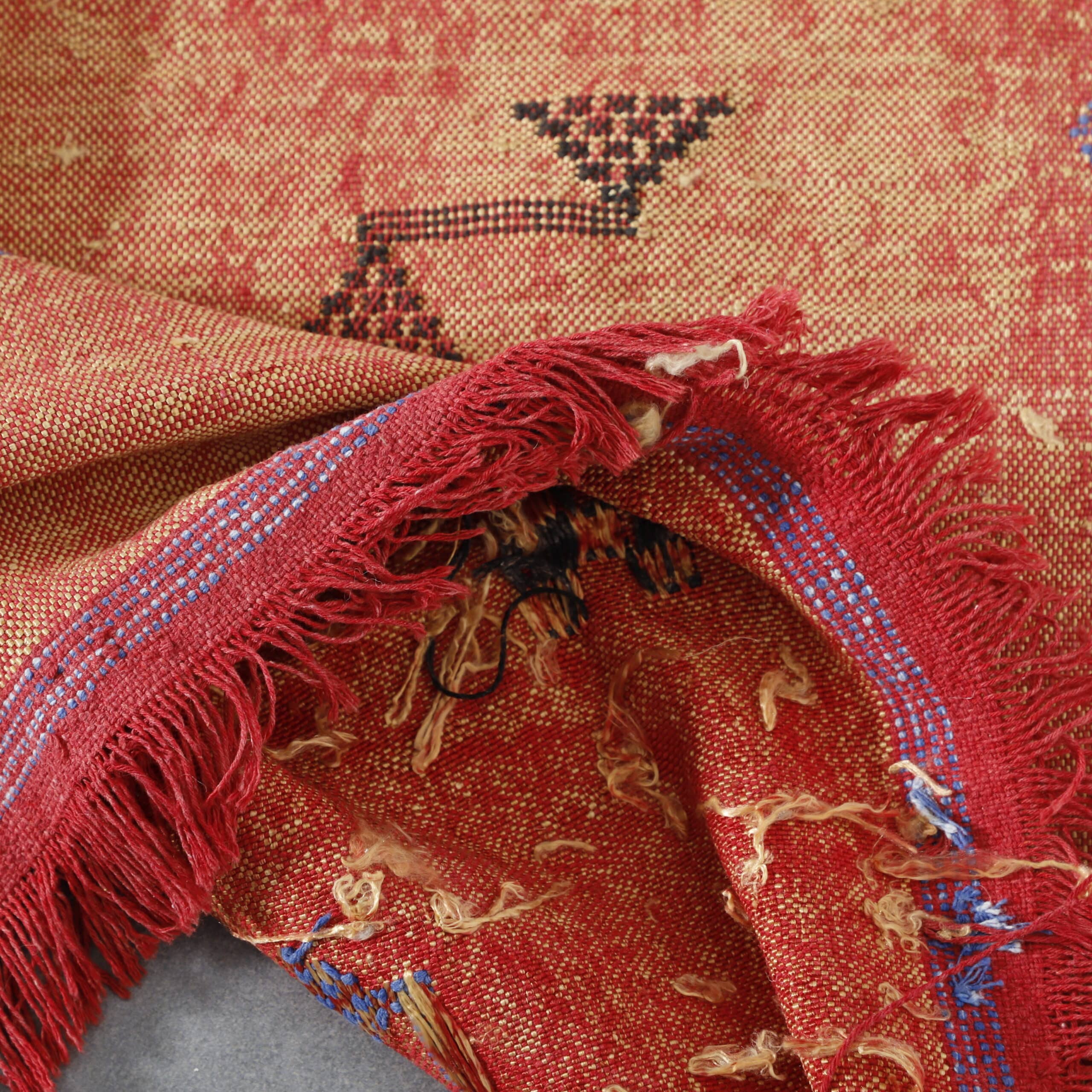 Moroccan Terracotta Cactus Silk Rug Handwoven Geometric