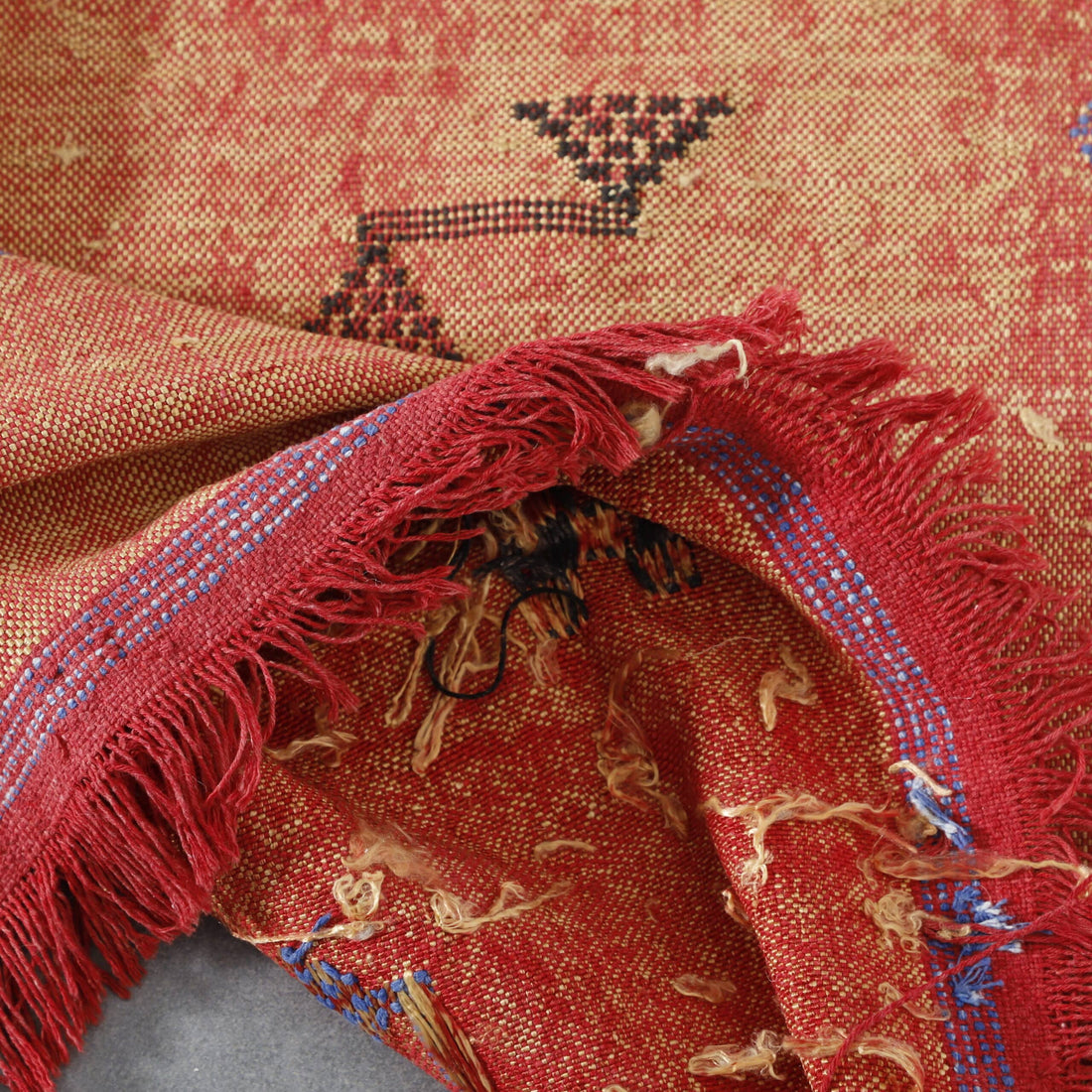 Moroccan Terracotta Cactus Silk Rug Handwoven Geometric