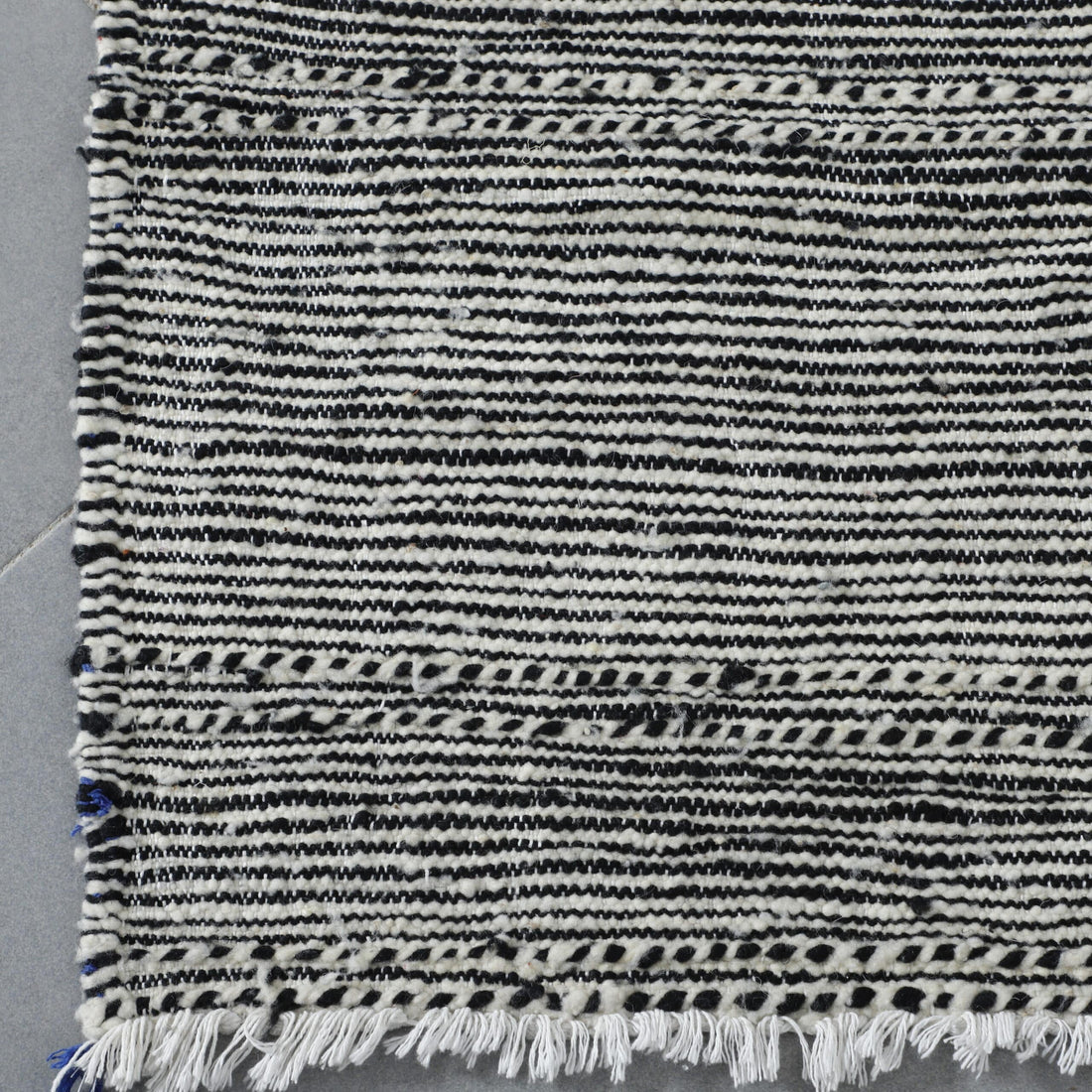 Classic Moroccan Zanafi Kilim with Horizontal Stripes