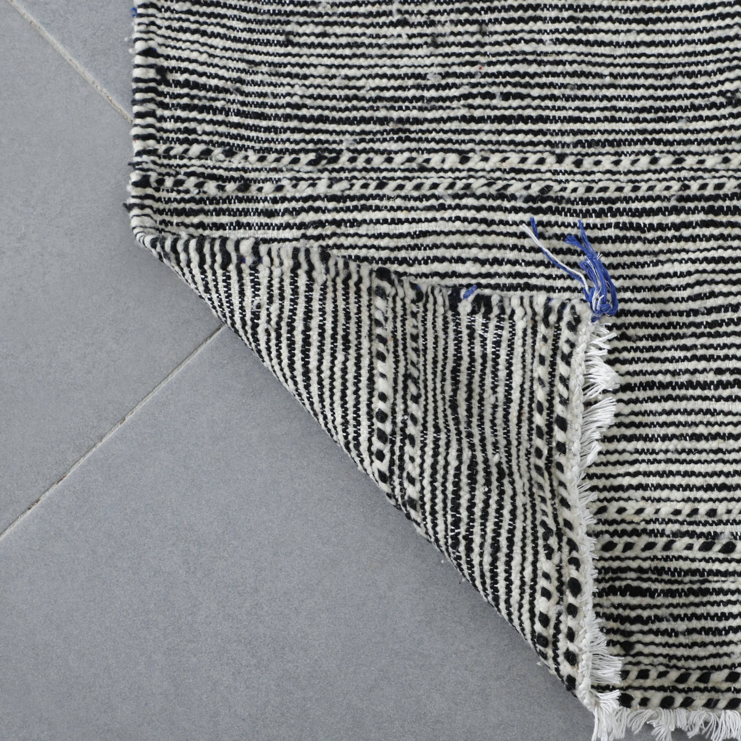 Classic Moroccan Zanafi Kilim with Horizontal Stripes